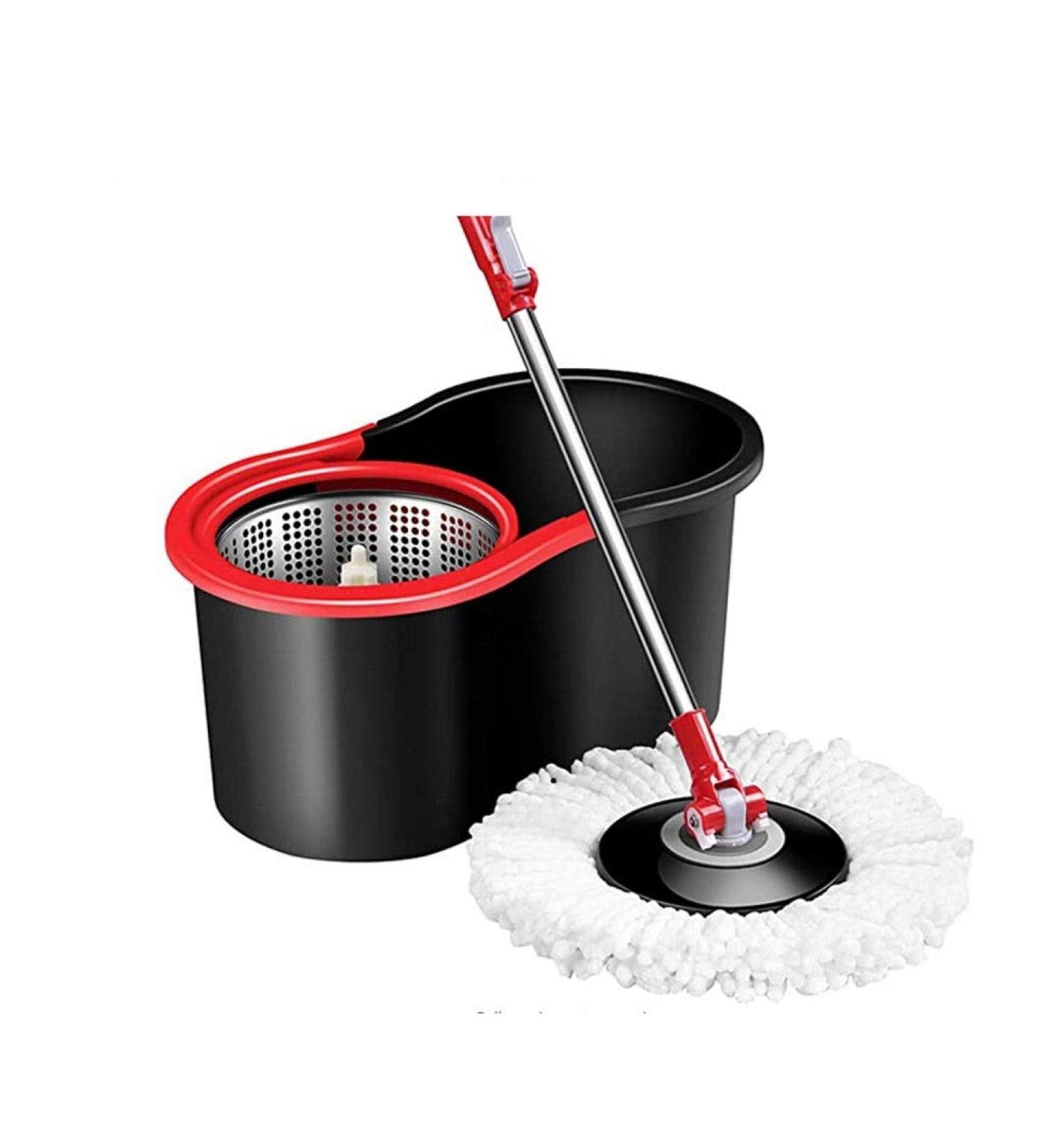 360 Degree Spin Mop Floor Cleaning System Stainless Steel Dry Basket for Home Office and Kitchen Smooth Sailing - Buy Online on GoSupps.com
