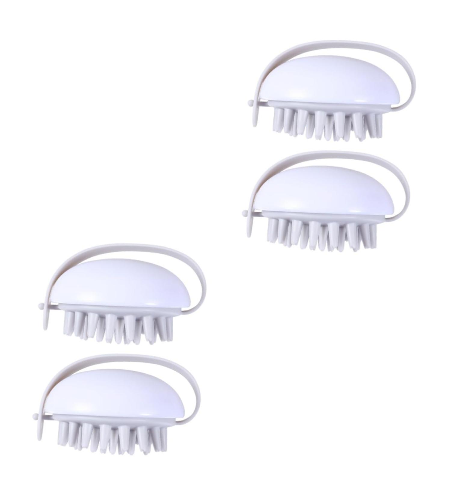 Frcolor 4-Piece Silicone Bathing Brush Set - Scalp Massager & Hair Shampoo Scrubber - Soft Rubber ABS for Gentle Cleansing - Buy Online on GoSupps.com