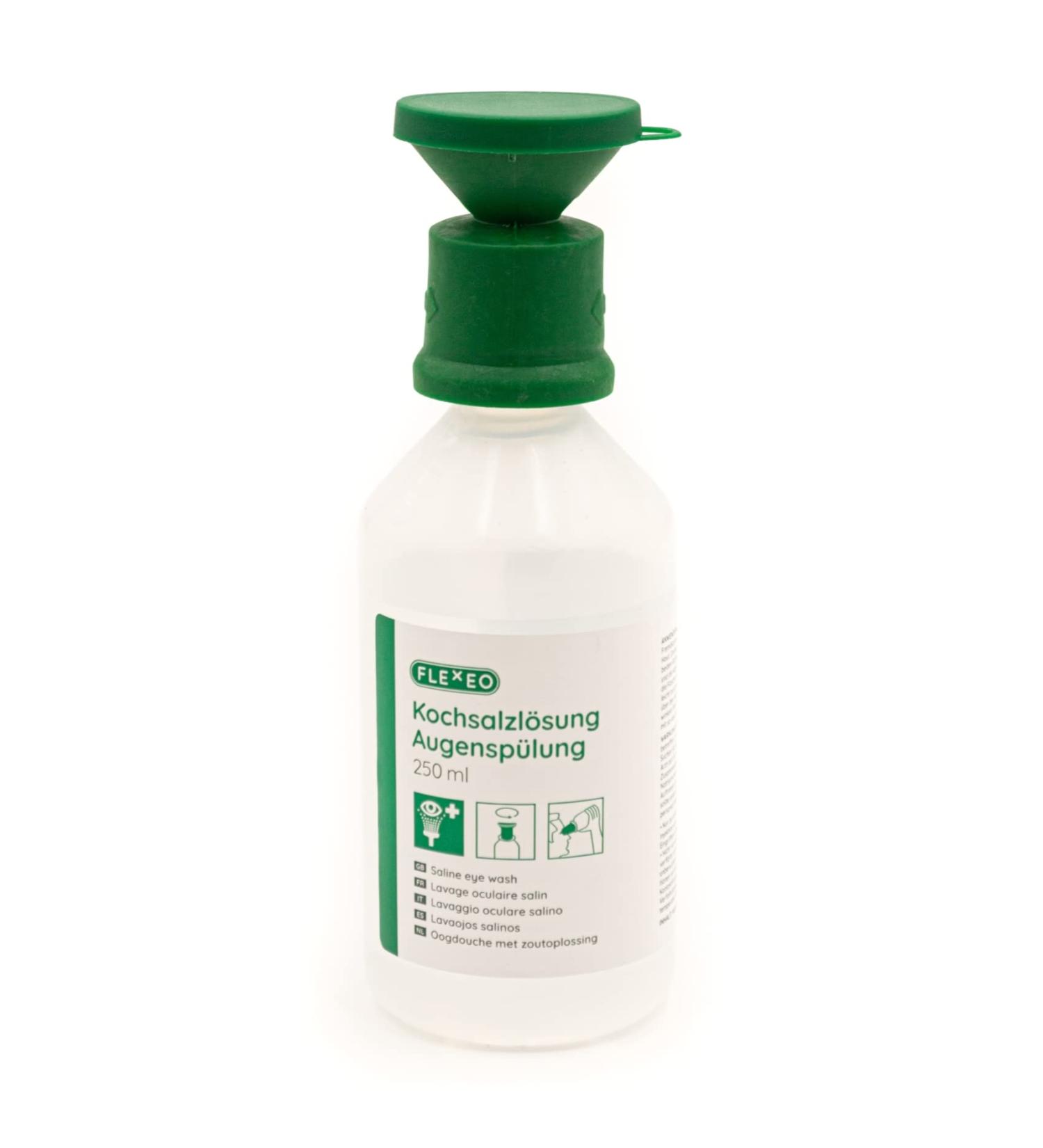 Buy 250ml Eye Rinsing Saline Solution - Sterile NACL 0.9% Eye Wash Flap & Shower for Safe Eye Flush - Buy Online on GoSupps.com