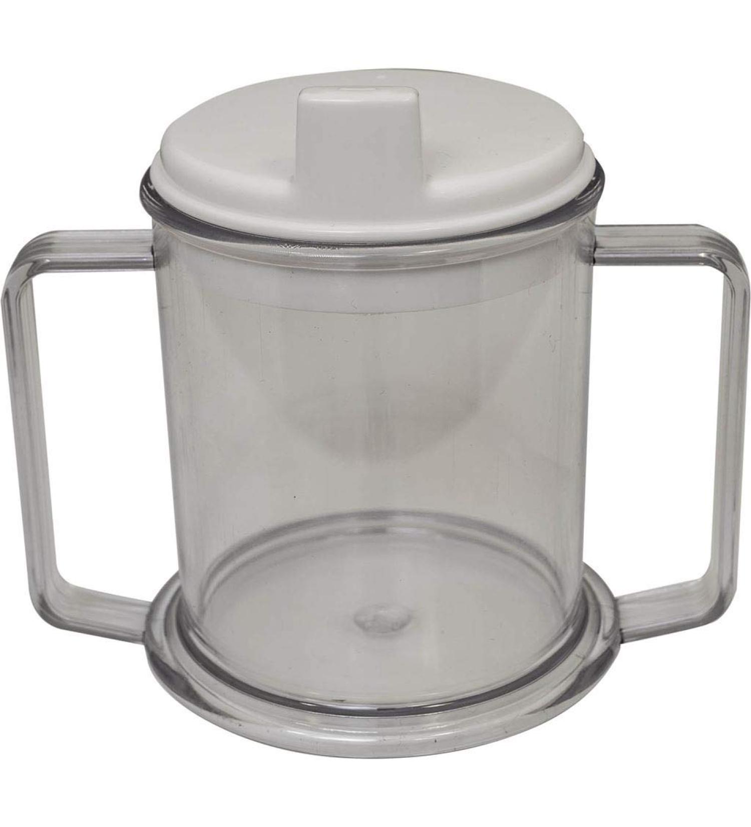 Two Handled Cup Dual Handles for easy Holding Living Aid for the Elderly those with a Weaker Grip Disabilities Tremors Parkinson's or Arthritis Aids independent Drinking as reduces spillages