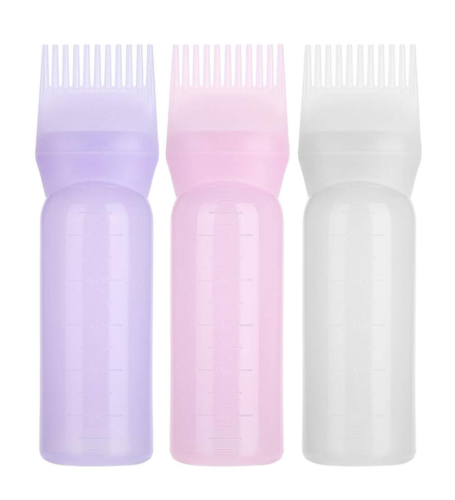 3 Colors Hair Dyeing Bottle Brush 160Ml Easy Use Applicator Bottle For Hair Dye With Scale Suit For Professional Hair Coloring Dye Hair Oiling Care Hair Bleach Home Diy Use(White) - Buy Online on GoSupps.com