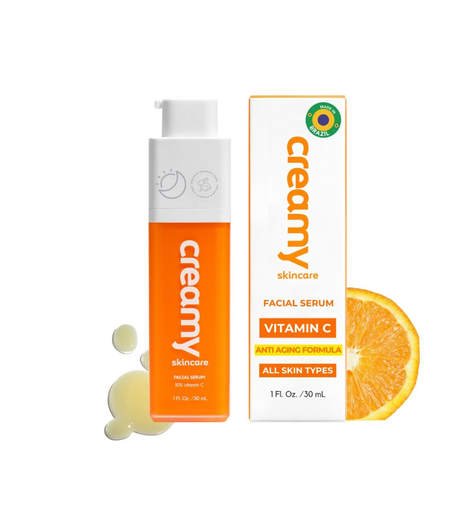 Buy Creamy Vitamin C Face Serum - 10% Vitamin C for Glowing Skin Even Tone & Anti-Aging - All Skin Types 1 fl oz/30mL - Buy Online on GoSupps.com
