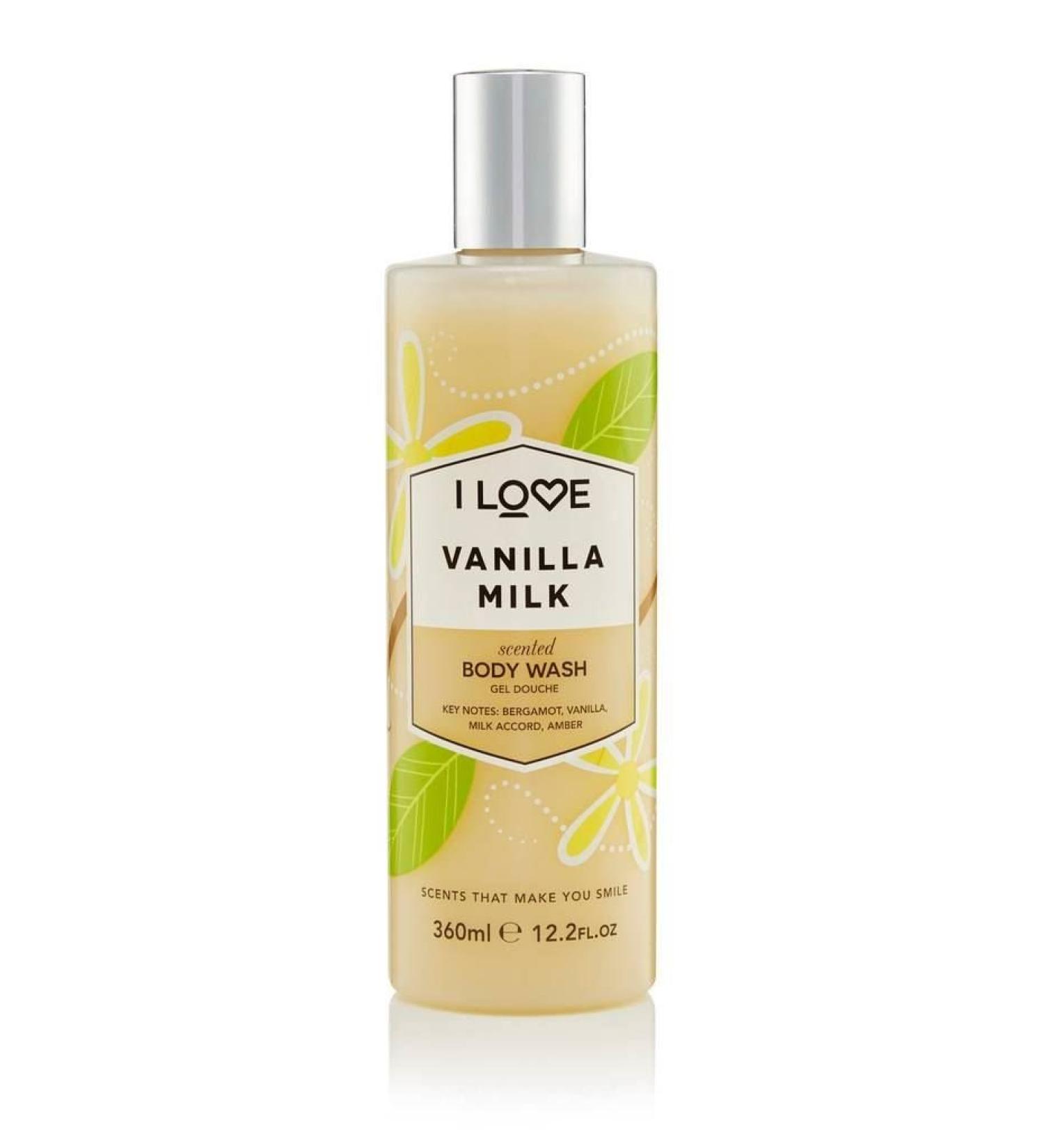 I Love Vanilla Milk Scented Body Wash - Moisturizing & Foaming Bubble Bath - 12.7 oz Vanilla & Amber Fragrance for Luxurious Cleansing - Buy Online on GoSupps.com