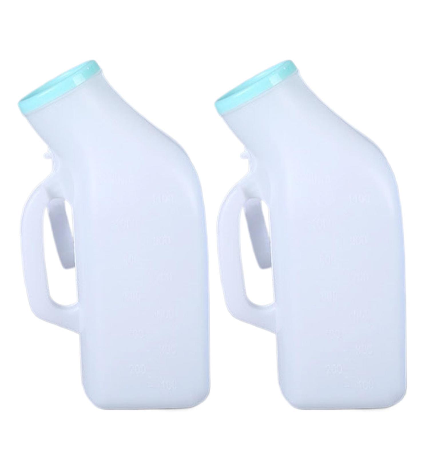 2Pcs Urinal for Men 1200ML Portable Urinal Spill Proof Pee Bottles with Lid & Handle Thick Plastic Male Urinal Large Opening Mens Urinals with Wraped Edge for Travel Hospital White Portable - Buy Online on GoSupps.com