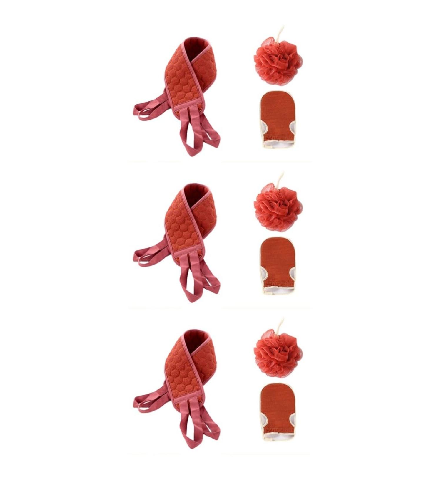 Shop NOLITOY 9-Piece Bath Set: Back Scrubber Loofah Towel & Mitt - Premium Body Care for a Spa Experience at Home - Buy Online on GoSupps.com