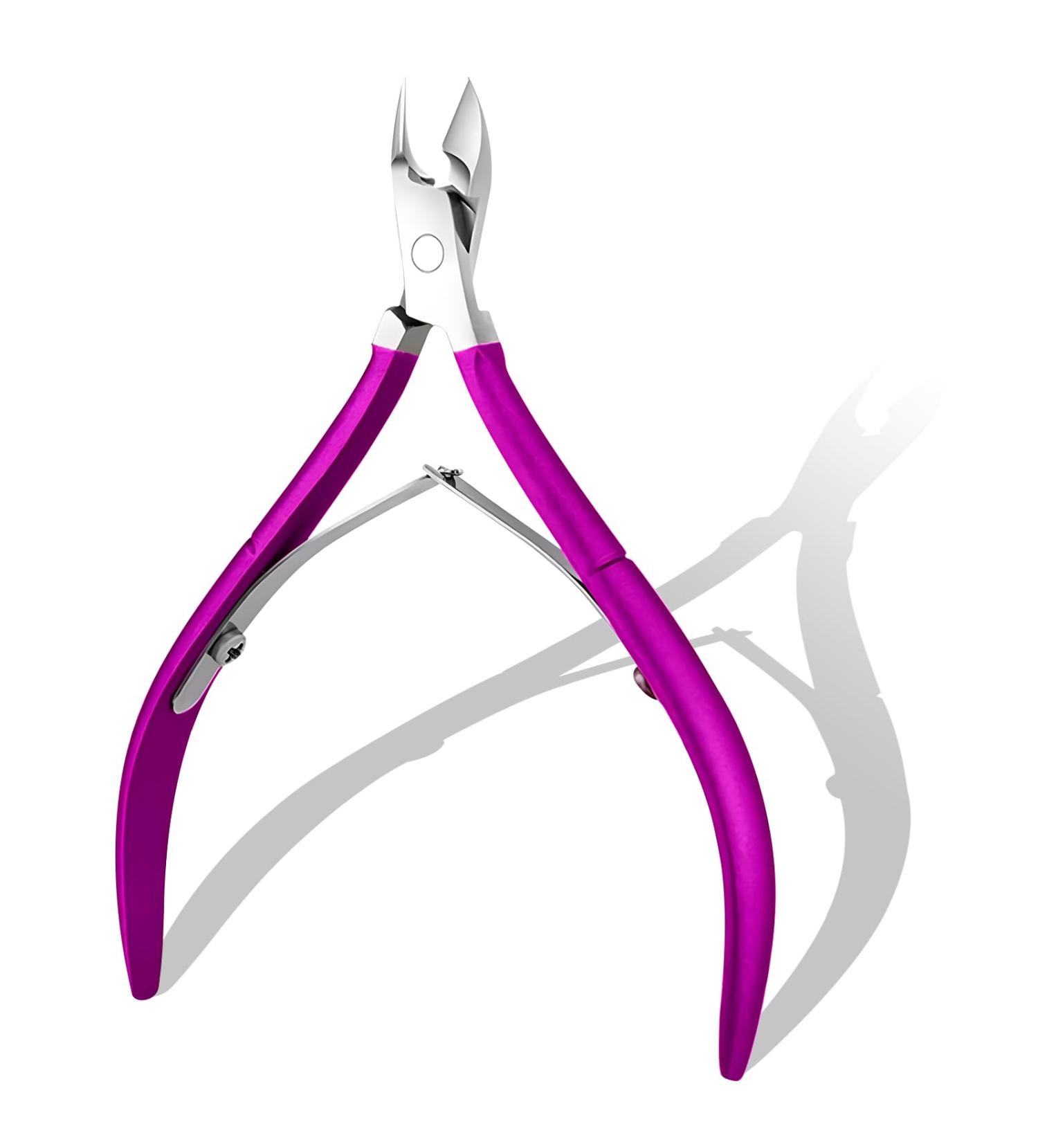 Professional Nail Skin Pliers & Cuticle Scissors - Sharp Stainless Steel Skin Scissors for Fingers & Toes - French Handle in Purple - Buy Online on GoSupps.com