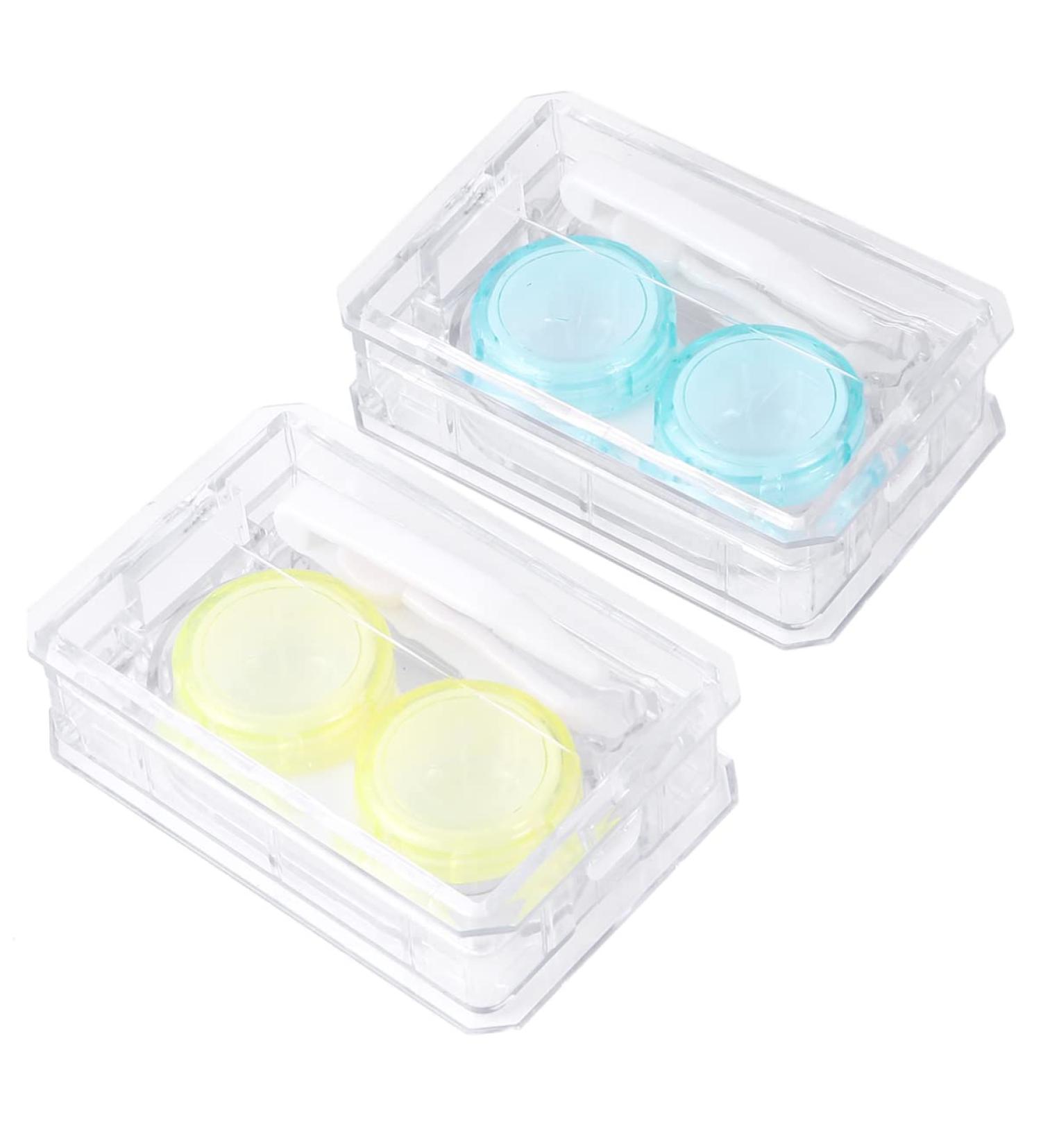 Milisten Contact Lens Travel Kit - Yellow Blue Case with Tweezers & Solution Bottle for Women & Girls | International Shipping - Buy Online on GoSupps.com