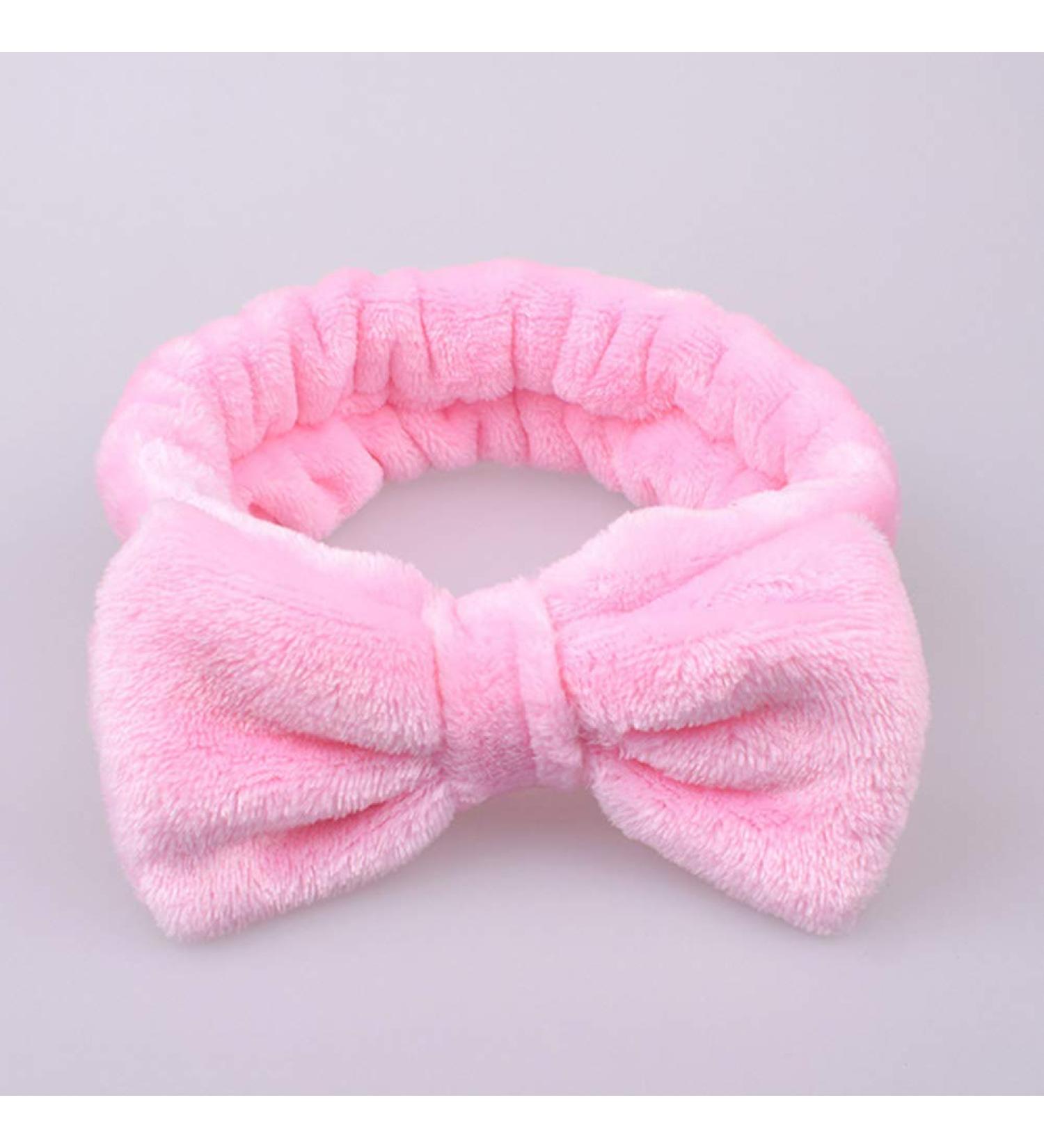 XINGSd Microfiber Makeup Headbands Cosmetic Headbands Bowknot Elastic Hair Band for Wash Spa Yoga Sports Shower Beauty Facial Skincare Makeup(3# pure Pink) - Buy Online on GoSupps.com