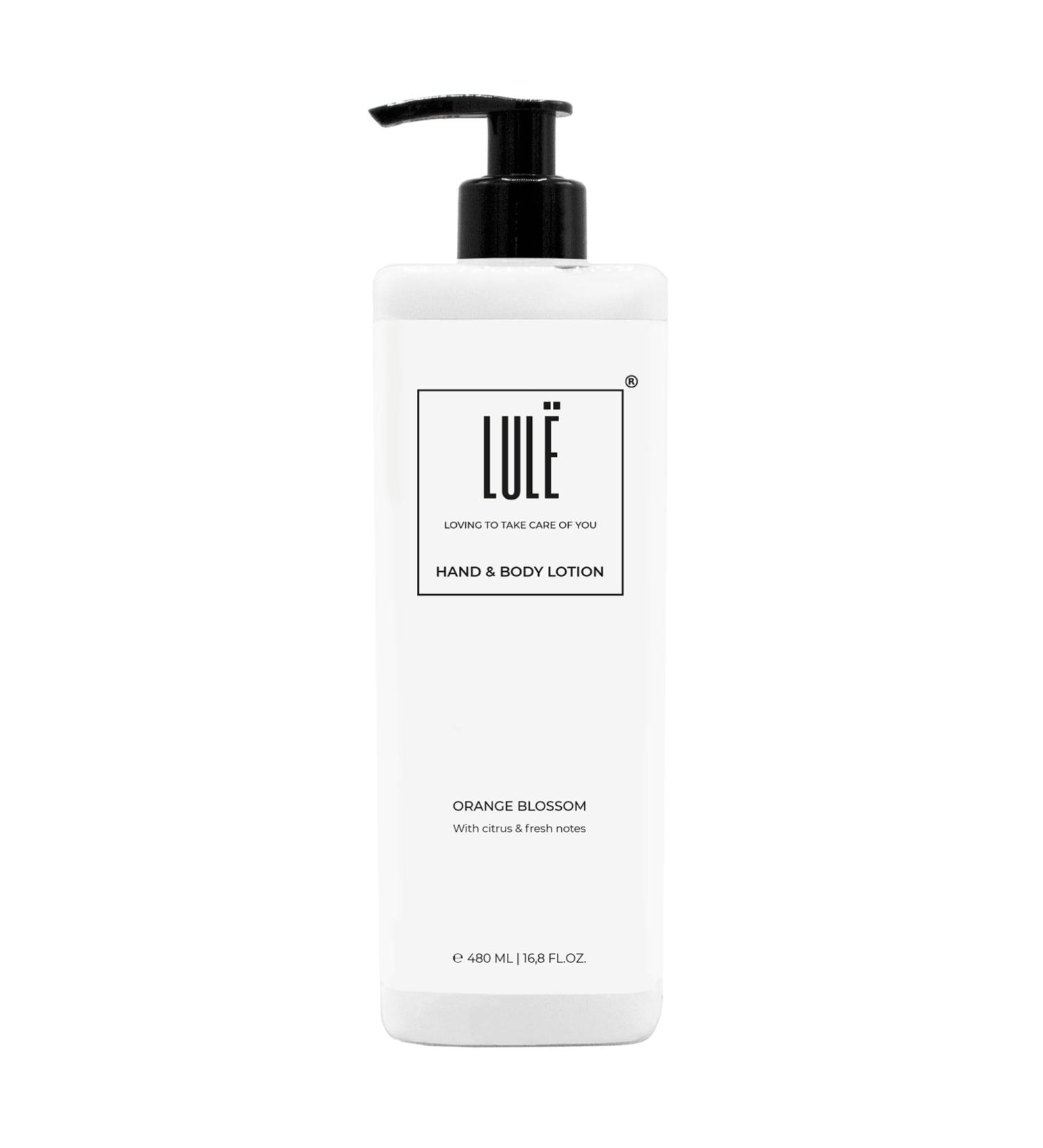 Lul Hand and Body Lotion Moisturizing Body Cream Dispenser Deeply Hydrates and Nourishes Fresh Orange Blossom Scent Natural Formula Ideal for Homes and Professional Use 480 ml - Buy Online on GoSupps.com