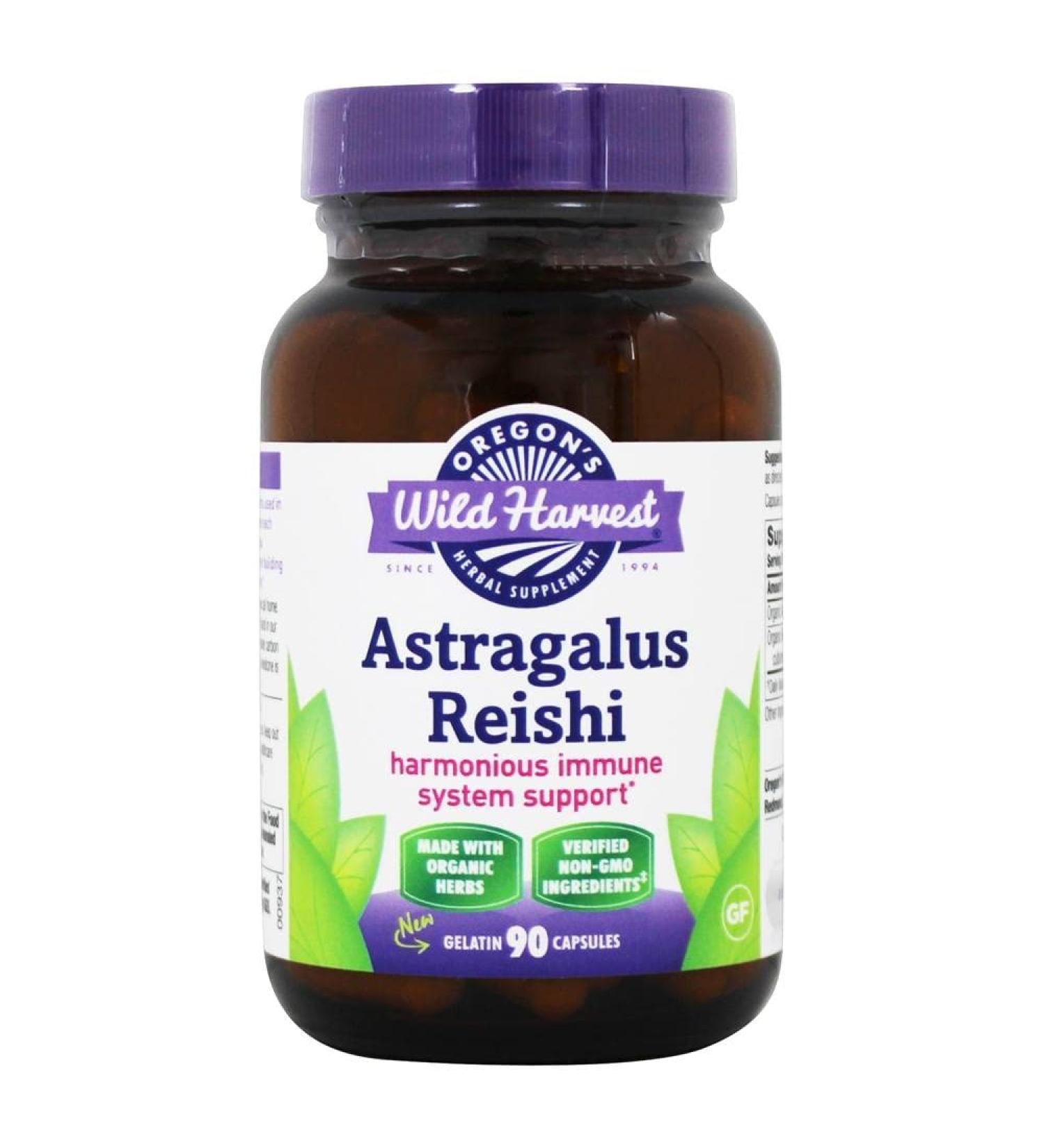 Organic Astragalus Reishi Supplement - 90 Count by Oregon's Wild Harvest - Buy Online on GoSupps.com