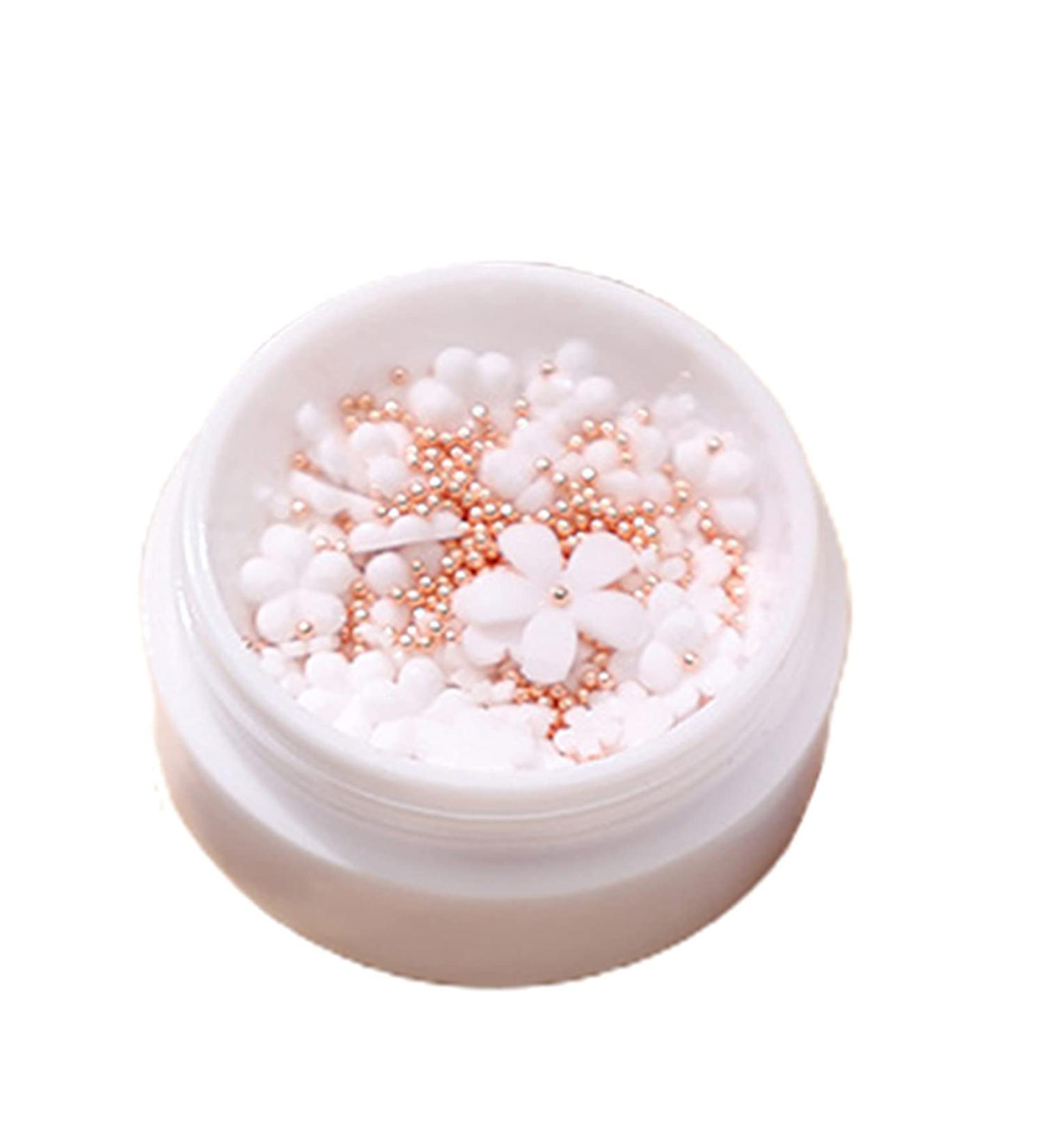 Sanwood White Blossom Five Petal Flower Charms - Nail Art Decoration & DIY Crafts Accessory - Buy Online on GoSupps.com