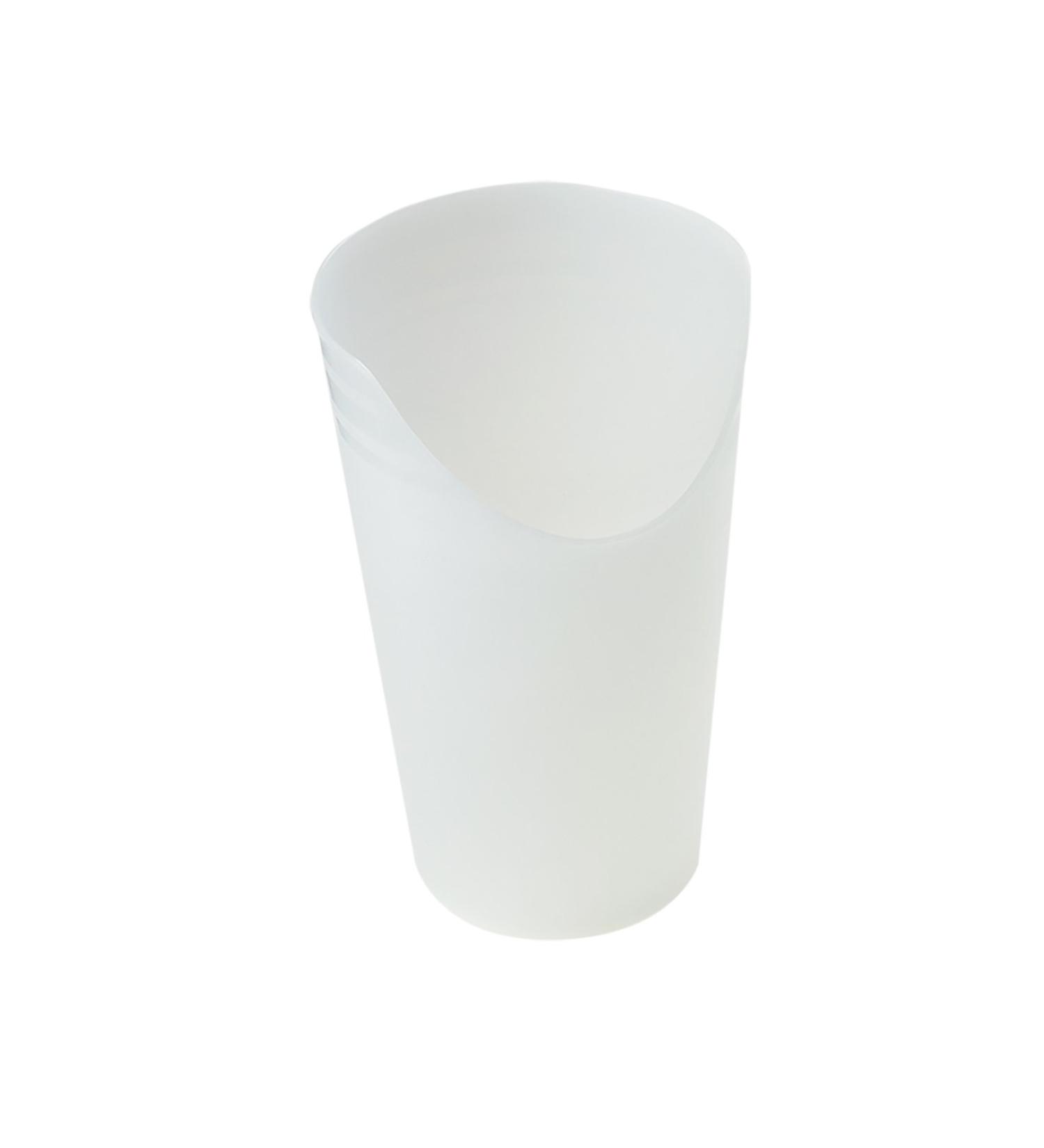 Drinking cup with nose cutout transparent