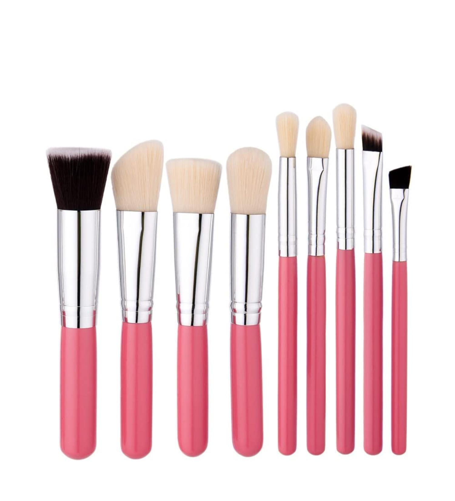 Set Makeup Brush Brushes Eye Kit Shadow pcs Cosmetic Blusher 9 Brush Lipstick Brush Applicator One Size Pink