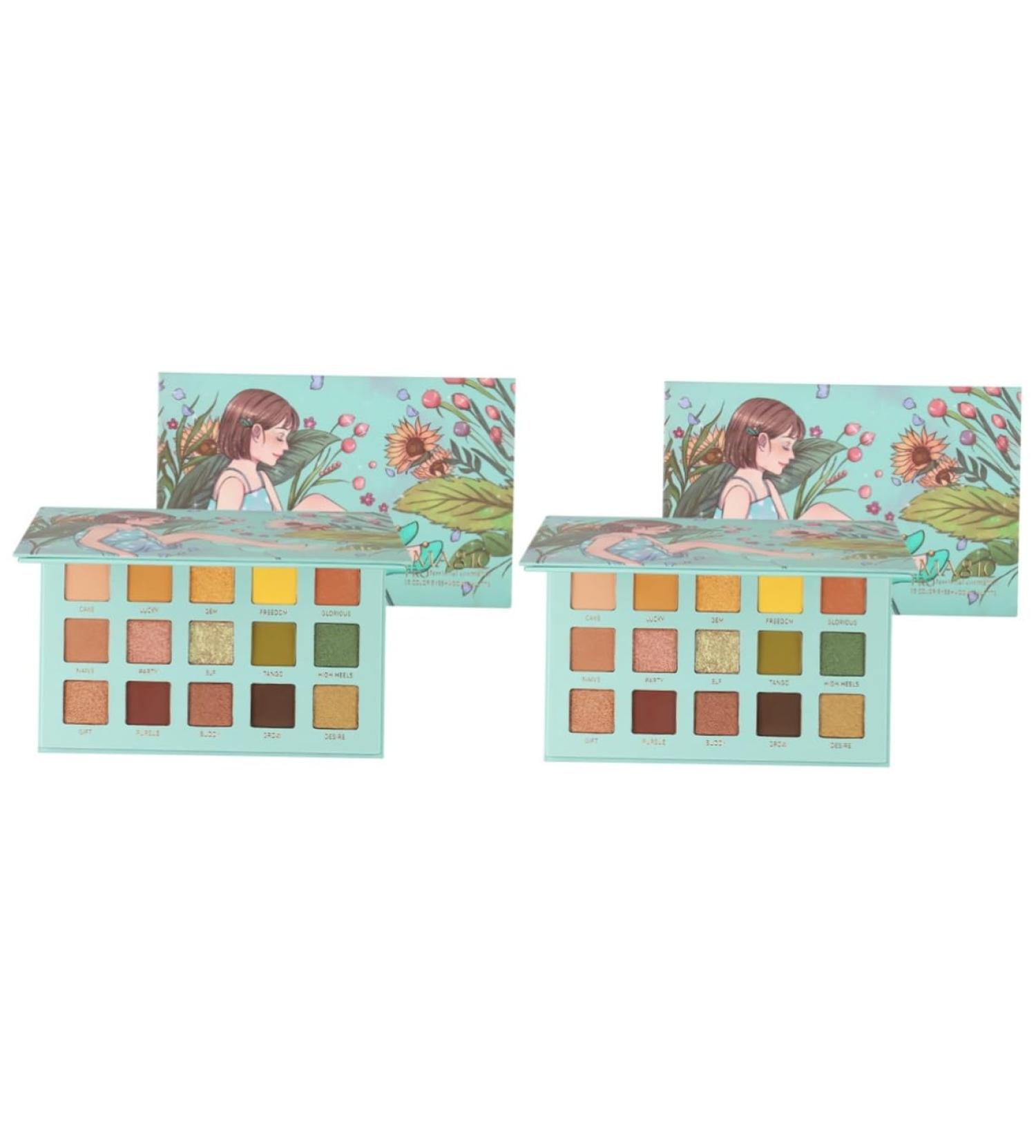 Healvian 2 Pcs Eyeshadow Powder Female Eyeshadow Cosmetic Pallet Portable Eyeshadow Compact Eyeshadow Palette 1 count (Pack of 1) Greenx2pcs - Buy Online on GoSupps.com