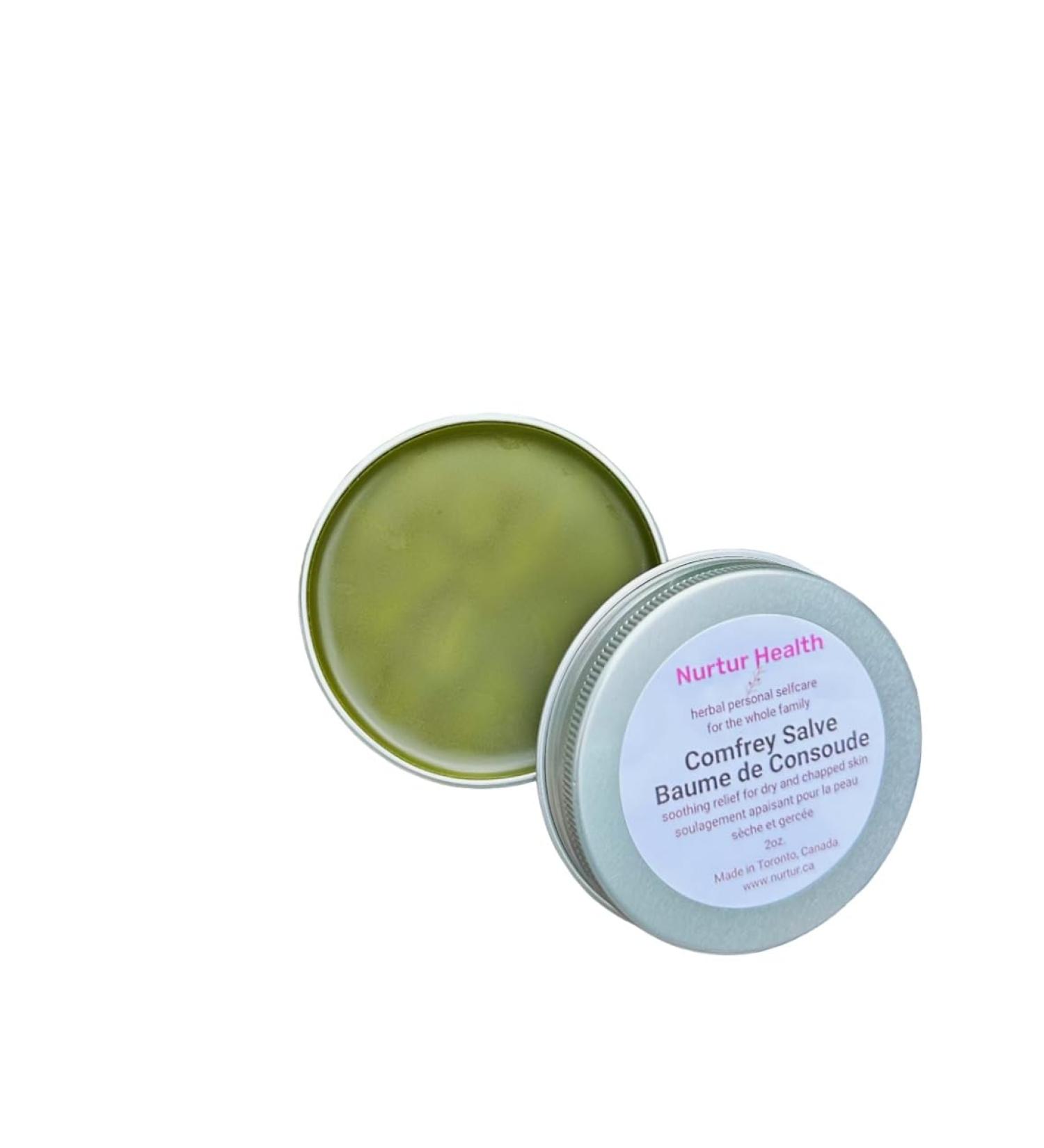 Skin Repair Comfrey Salve - 100% Natural and Organic Dry and Cracked Skin Massage Balm Sore Muscles plastic free handcrafted - 2oz - Buy Online on GoSupps.com