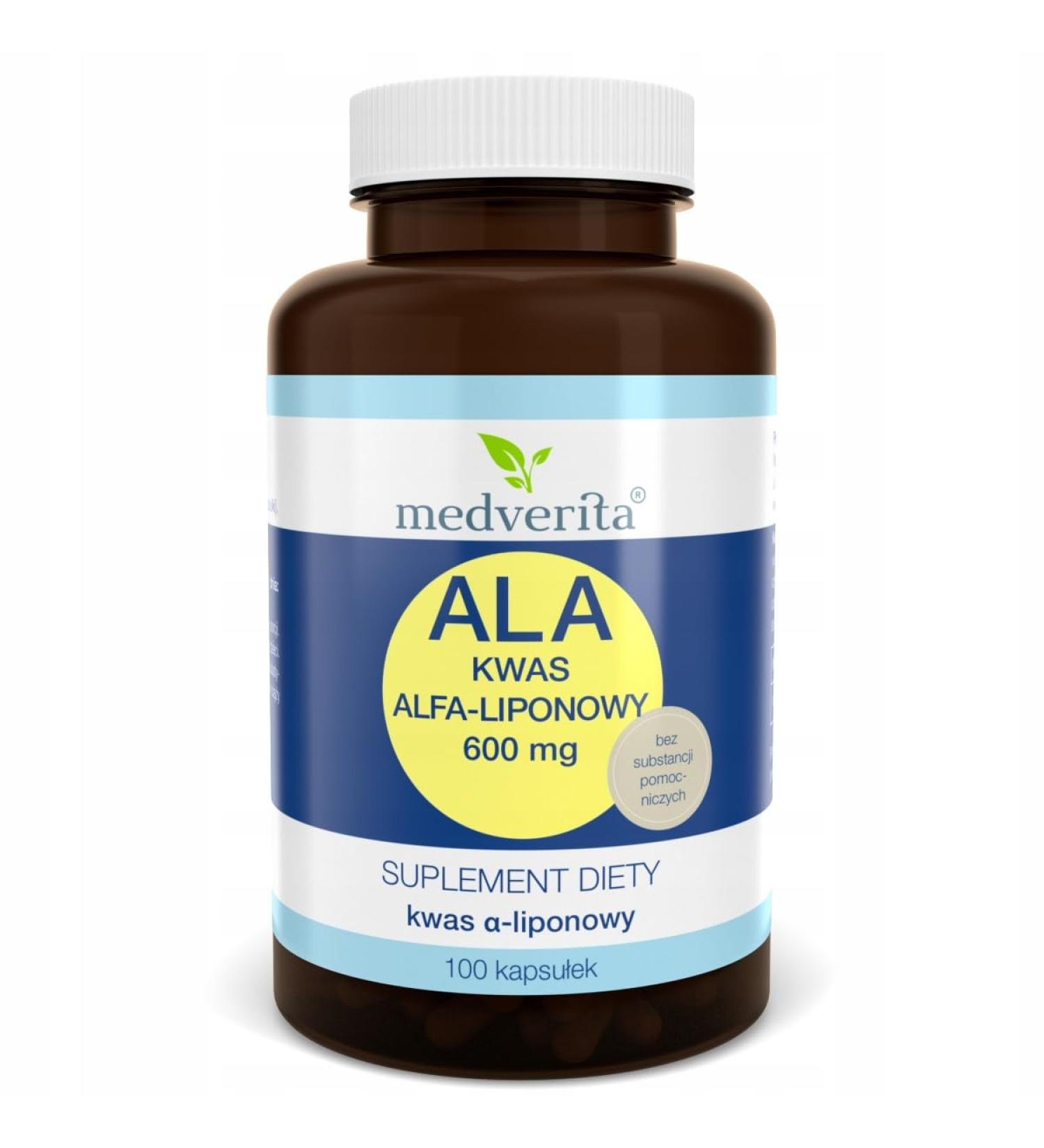  MEDVERITA Medverita - Alpha-lipoic acid 600 mg - Lipid and carbohydrate metabolism - Dietary supplement - 1 capsule per day - - Buy Online on GoSupps.com