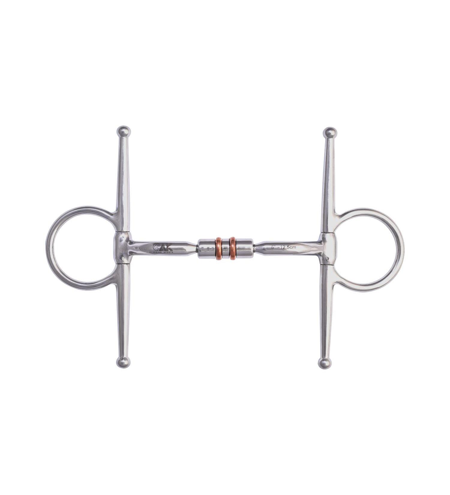 AK Full Cheek Rotary Double Cooper Roller Snaffle Horse Bit - 6.00 inch Silver | AKRS-2612 - Buy Online on GoSupps.com
