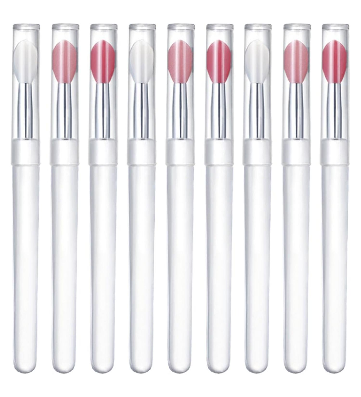 Buy Healvian 9 Pcs Silicone Lip Brushes Reusable Lipstick & Eyeshadow Applicators with Transparent Handles | International Shipping Available - Buy Online on GoSupps.com