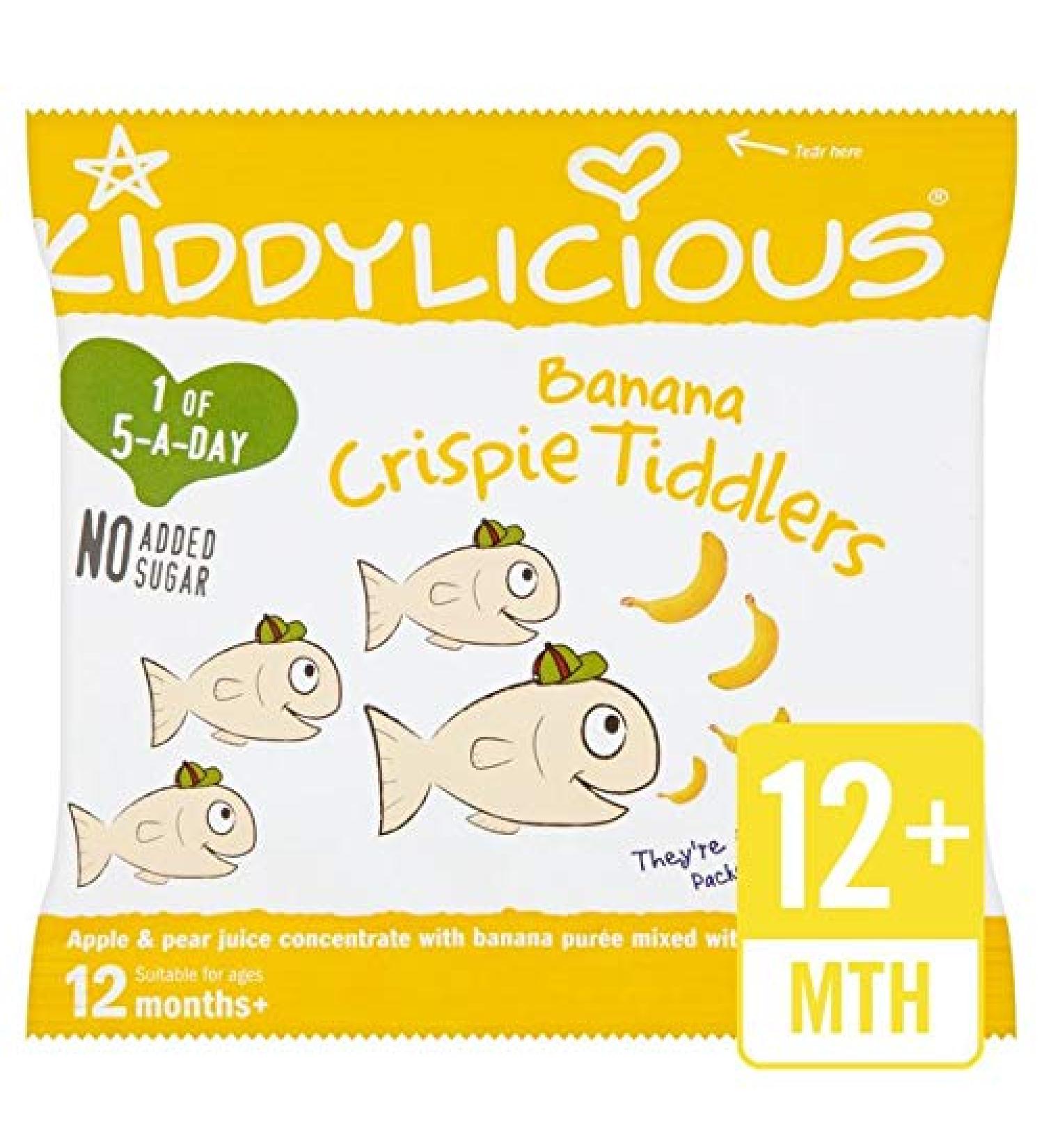 Kiddylicious Banana Crispie Tiddlers 12g - Pack of 6