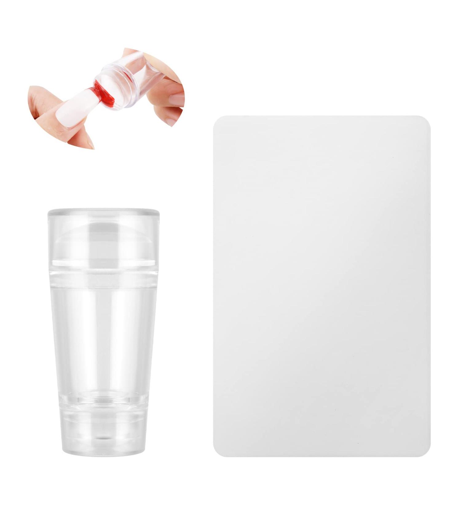 Auidy 6txd Double-End Silicone Nail Art Stamper & Scraper | DIY Manicure Tools for Stamping & French Nails | 5x2.5cm Nail Transfer Stamp - Buy Online on GoSupps.com