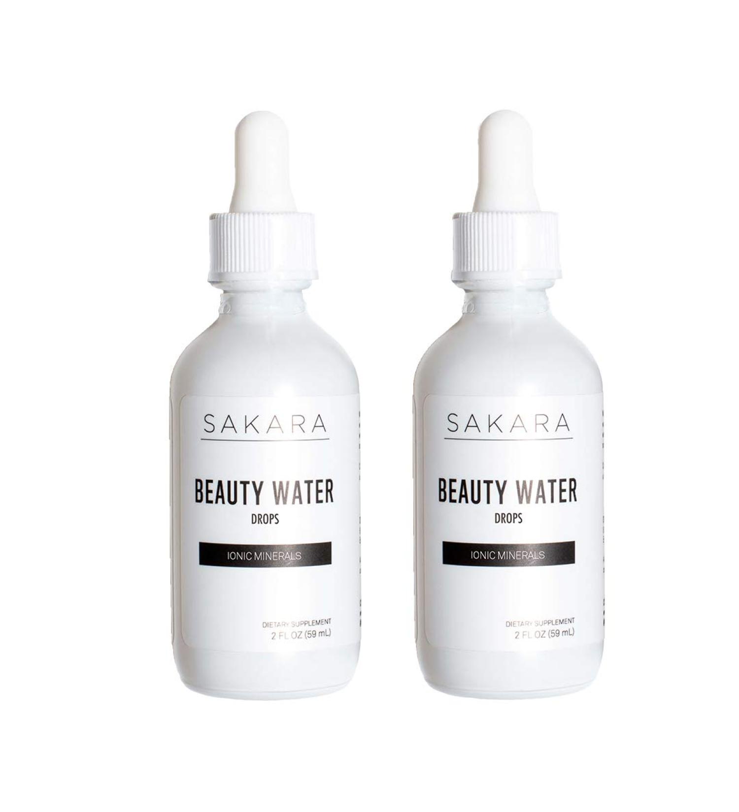 Sakara Beauty Water Drops 2-2oz Bottles | Hydrating Ionic Trace Minerals for Collagen & Keratin Support - 60 Servings, pH Balancing, Vegan - Buy Online on GoSupps.com