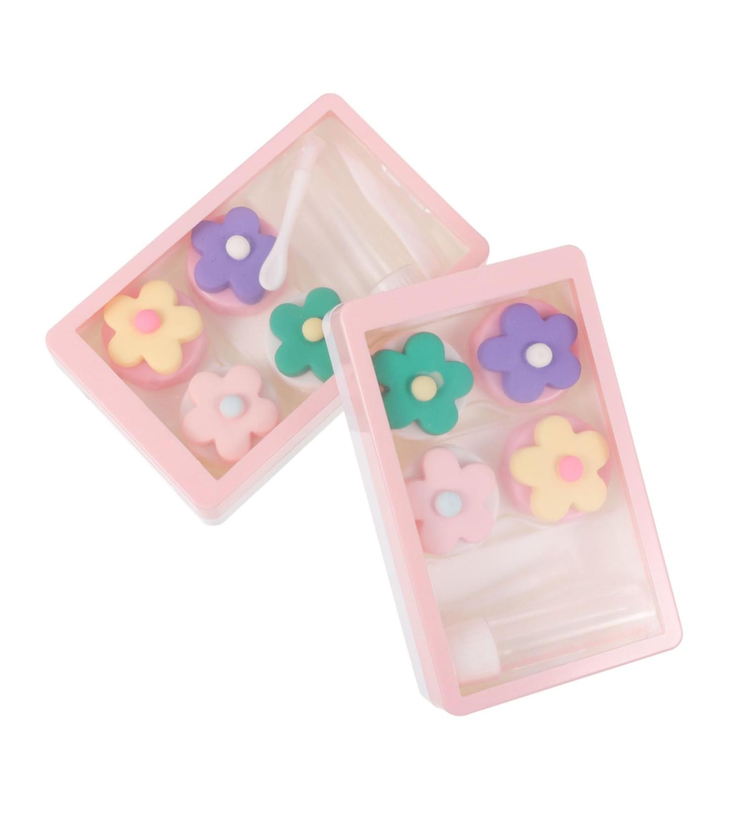 Gleavi 2er Box Invisible Pink Contact Lens Container | Portable Organizer for Lenses & Care Box - Buy Online on GoSupps.com
