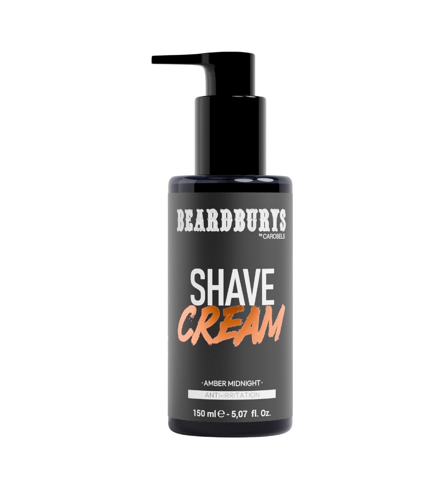 Beardburys Shaving Cream Black | Sensitive Skin Shaving Cream Without Irritation with Aloe Vera and Vitamin E 150 ml - Buy Online on GoSupps.com