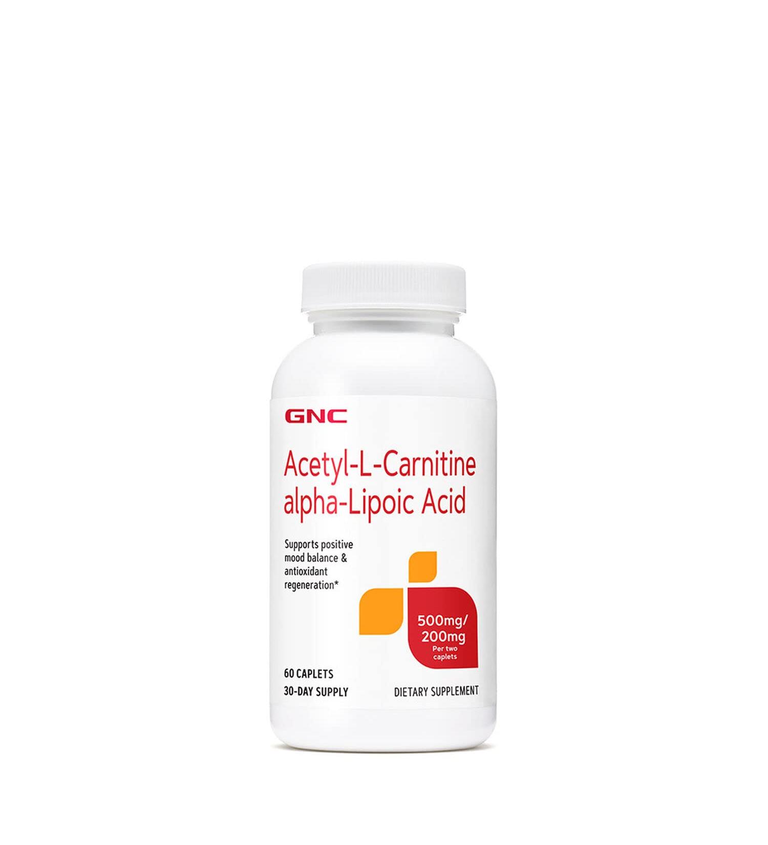 GNC Acetyl-L-Carnitine Alpha-Lipoic Acid 500mg/200mg - 60 Caplets | Cognitive Support - Buy Online on GoSupps.com