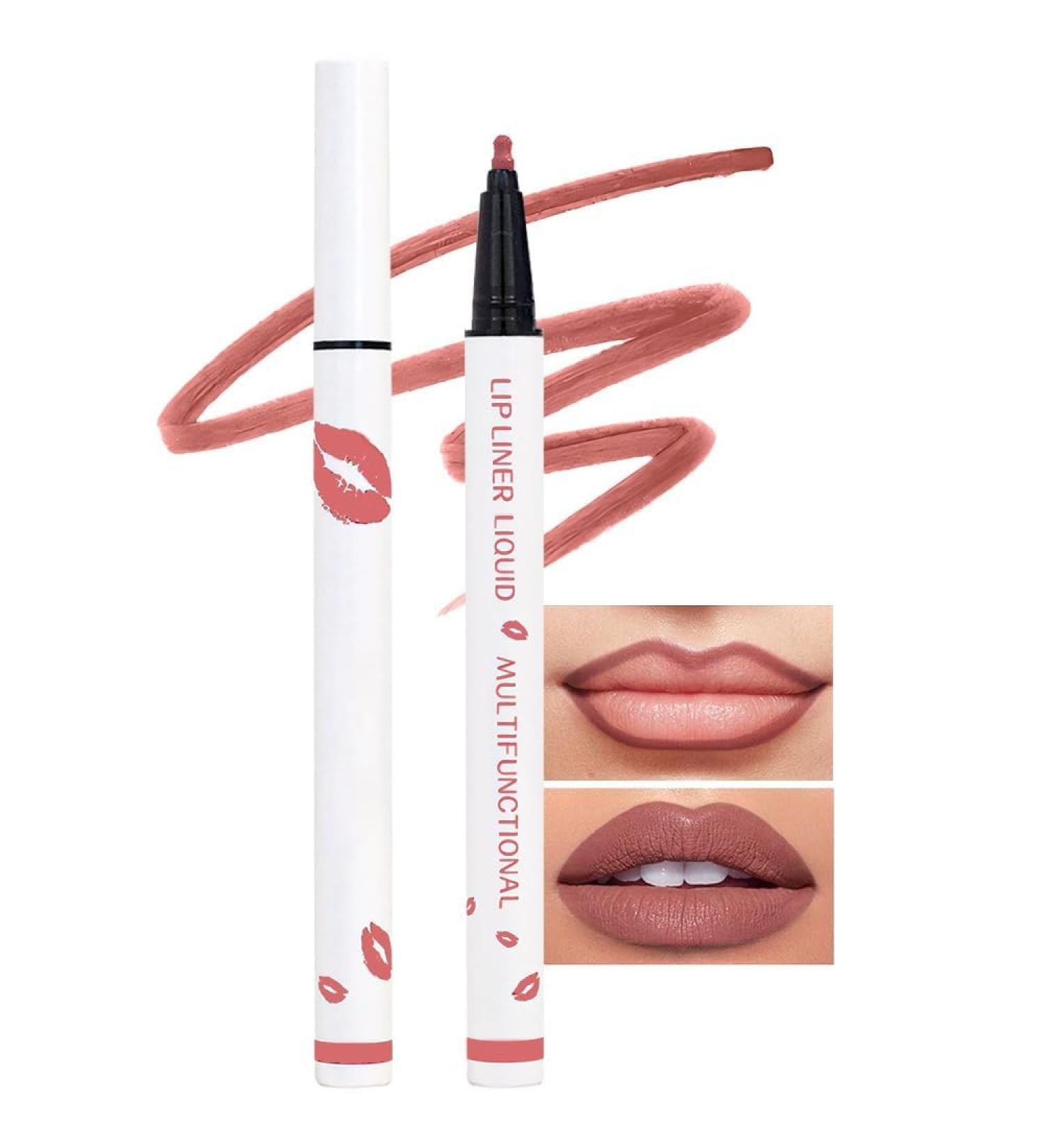 Light Brown Matte Lip Tint Stain Pen - Long Lasting Waterproof 24 Hour Lipstick & Lip Liner for Women | Versatile Lip Color (07 - Buy Online on GoSupps.com