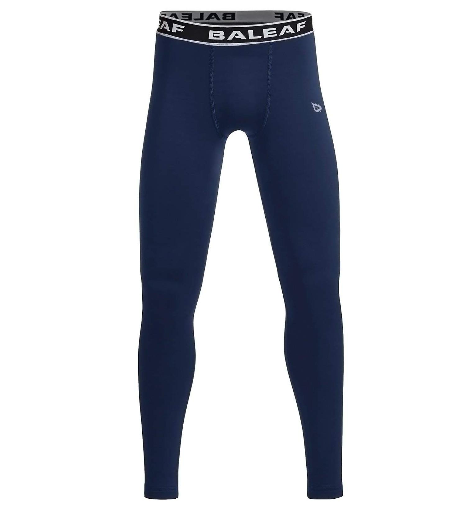 BALEAF Boys Compression Pants | Thermal Running Tights | XS Blue | Ideal for Training & Sports - Buy Online on GoSupps.com