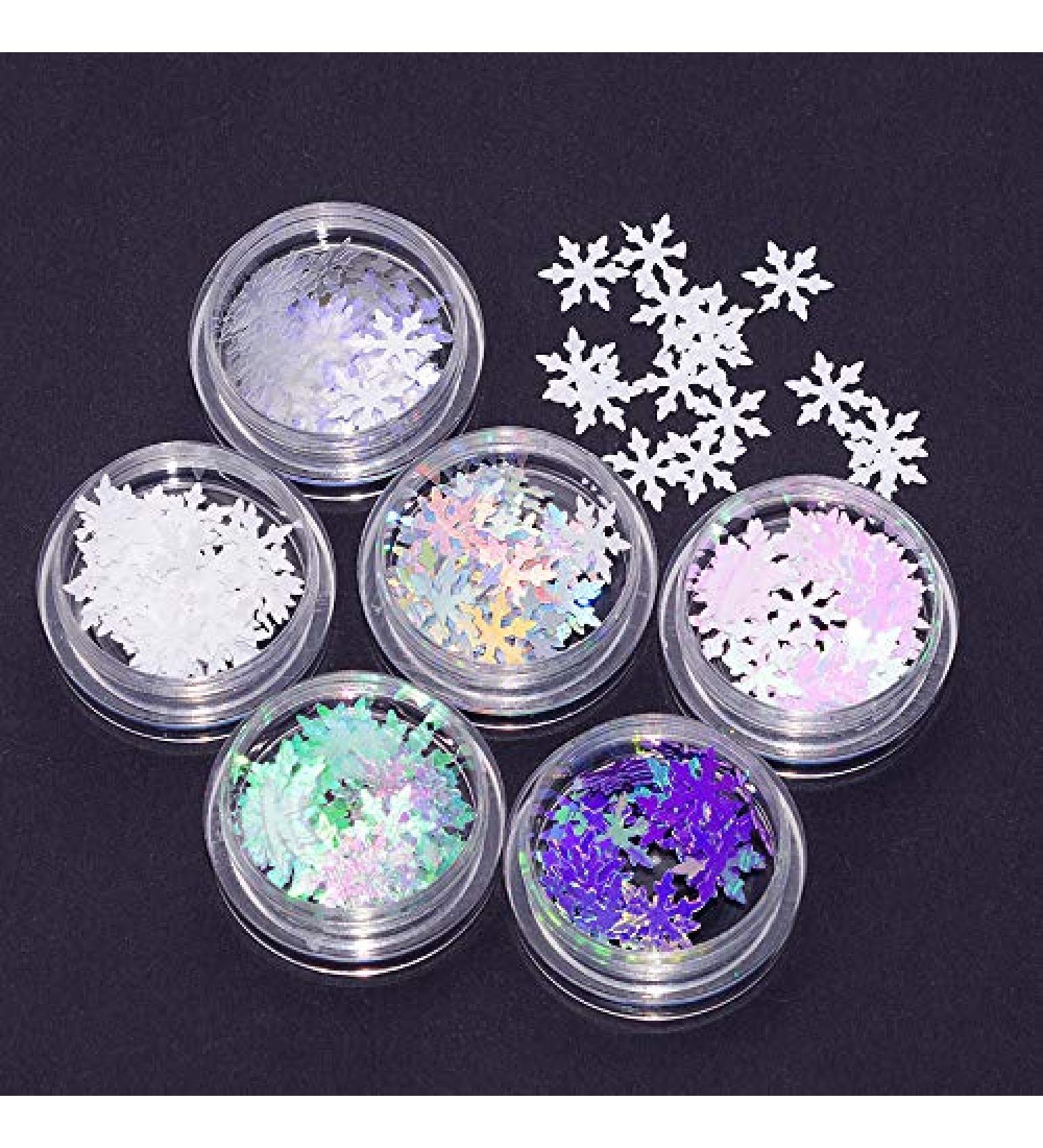 Artlalic 6 Box Winter Christmas Nail Art Glitter Set - Laser Mixed Snowflakes DIY Decoration for Stunning Holiday Nails - Buy Online on GoSupps.com
