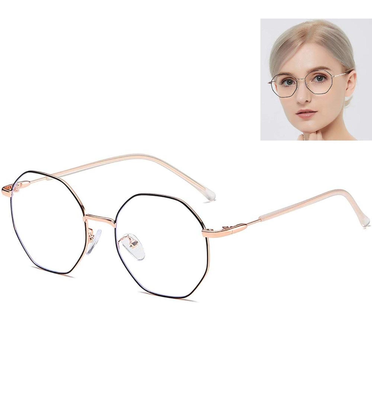 HOUSON Blue Light Filter Glasses for Women & Men - Anti Blue Light Polygon Computer Glasses | UV Blocking Style - Buy Online on GoSupps.com