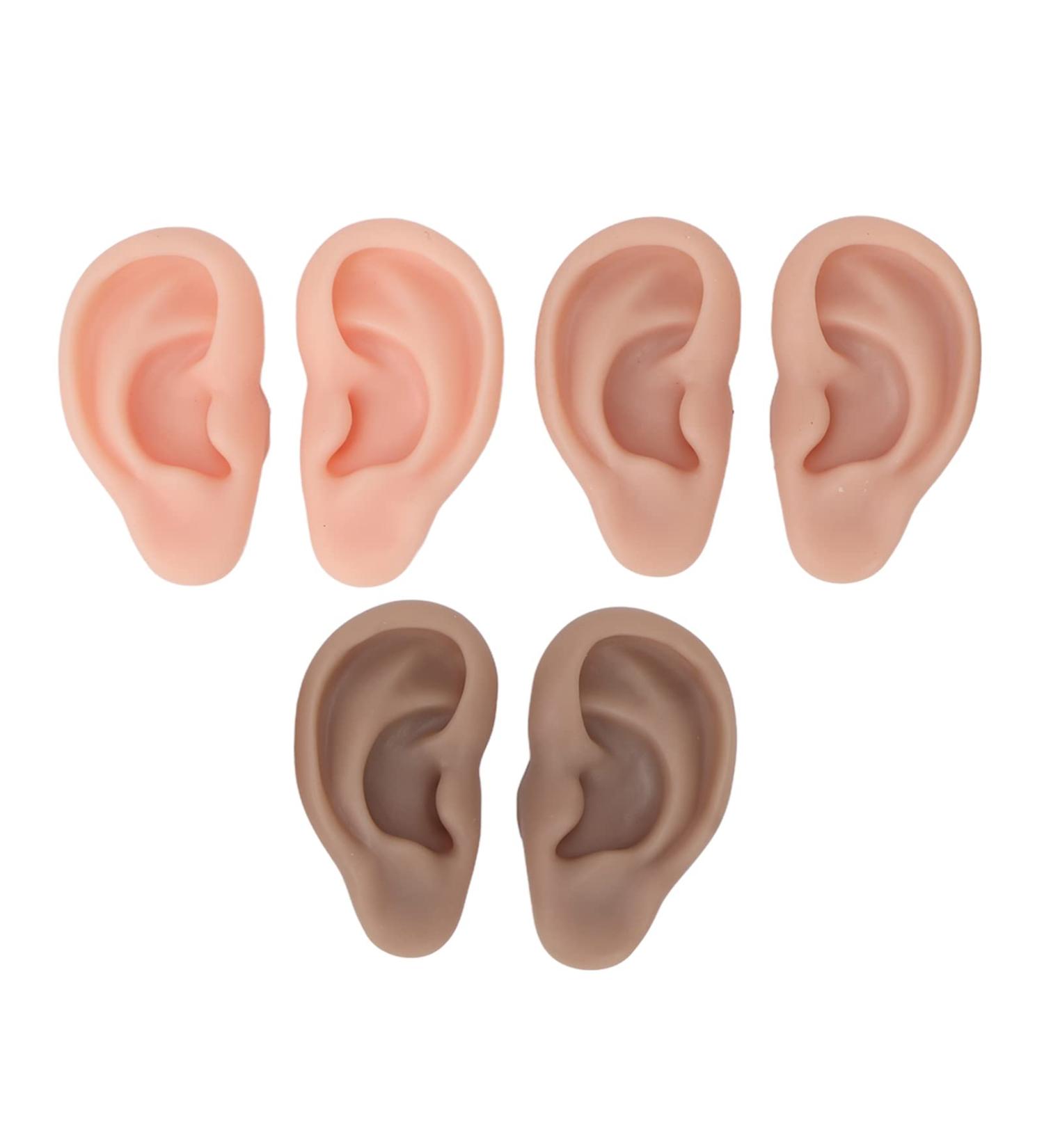 Soft Silicone Ear Models - 3 Pairs for Piercing & Beauty Training | Simulated Ear Design - International Shipping Available - Buy Online on GoSupps.com
