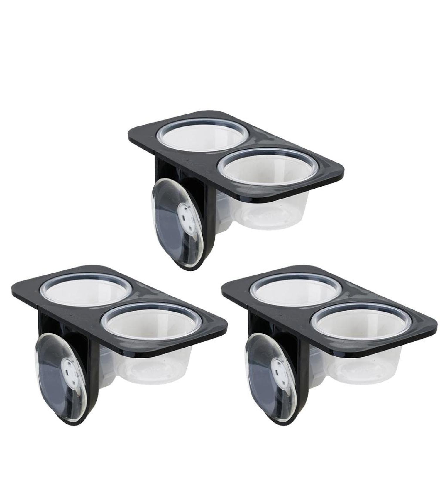 Serenable 3 PCS Reptile Amphibians Chameleon Lizard Feeding Ledge Bowls Double Dish with Suction Cup - Buy Online on GoSupps.com