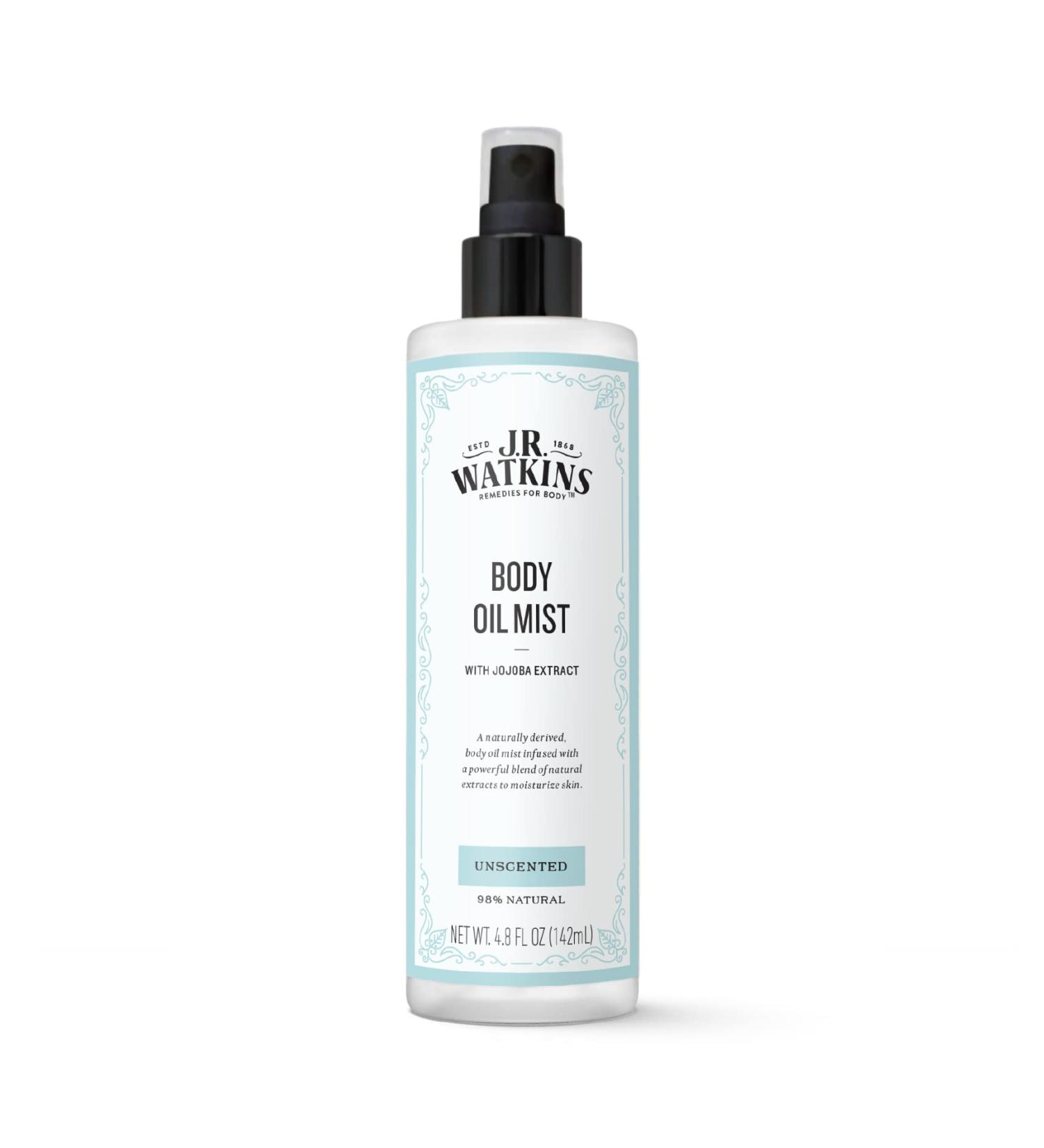 J.R. Watkins Unscented Body Oil Mist Hydrates Skin with Plant-Based Ingredients Fragrance-Free 4.8 oz - Buy Online on GoSupps.com