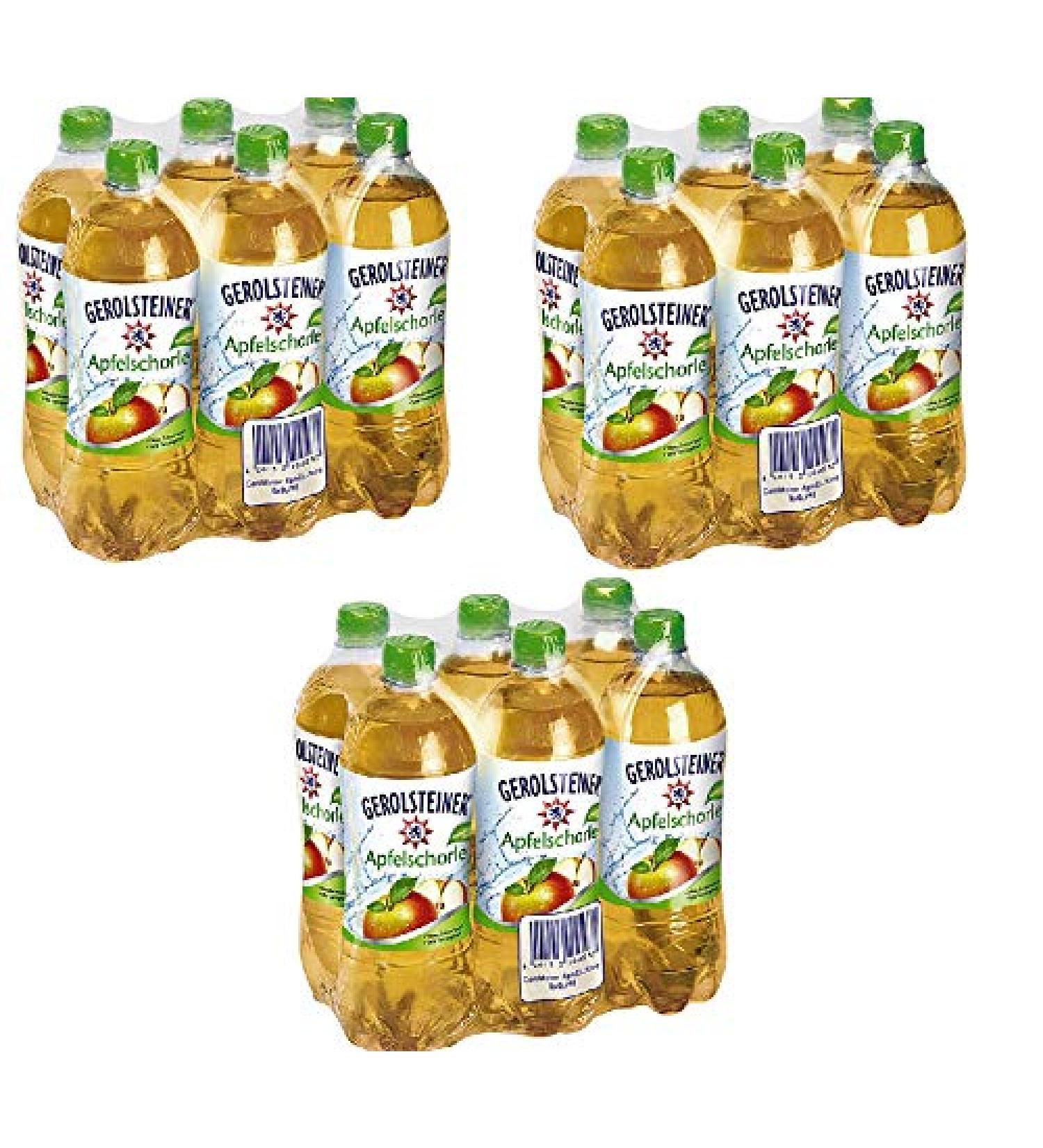 18 bottles of Gerolsteiner Apple Schorle (50% apple juice) + mineral water 750ml PET each inc. 4 50 DISPOSABLE bottle