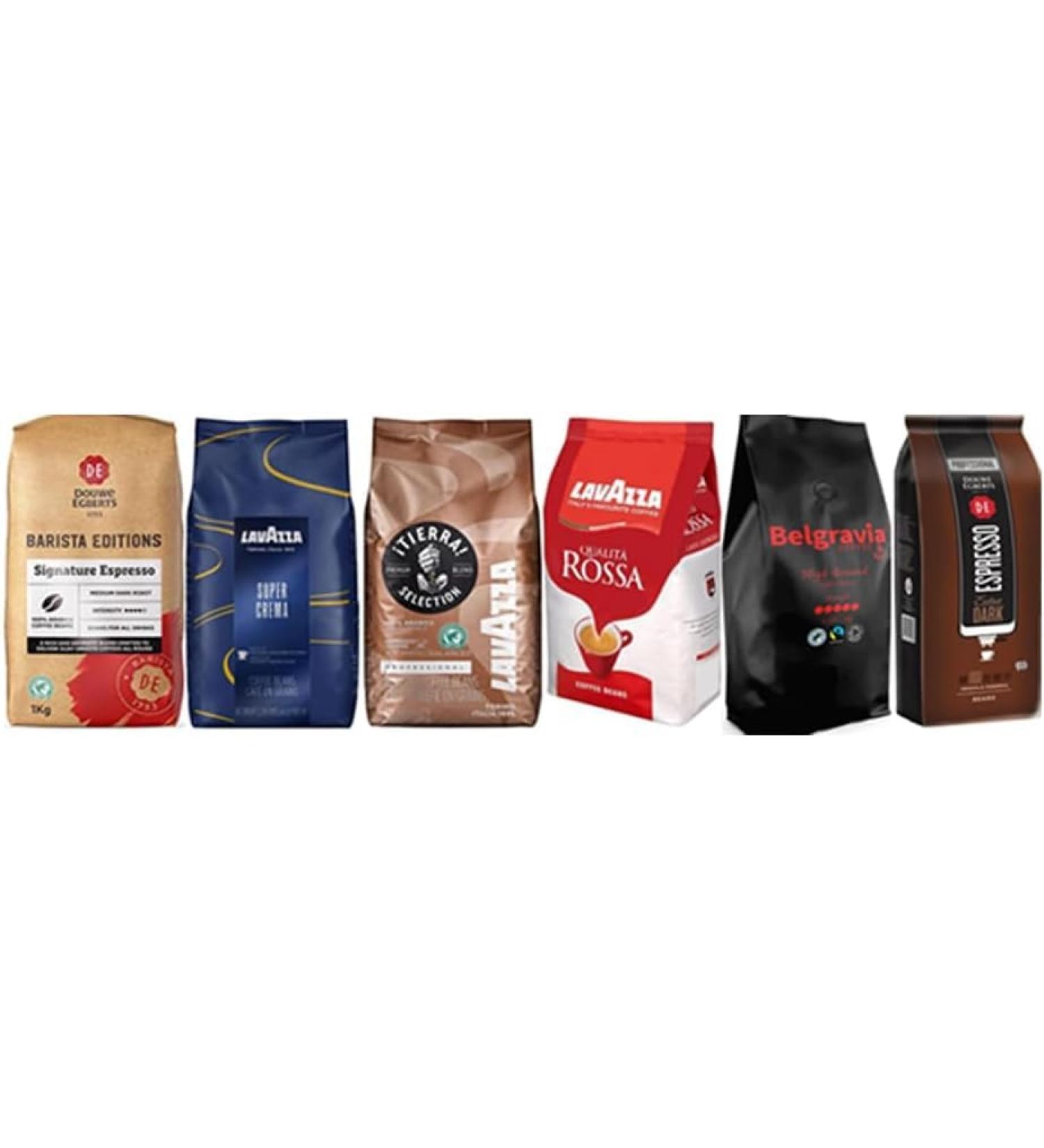 Premium Coffee Selection from Lavazza Belgravia & Douwe Egbert Variety Pack 6 x 1kg