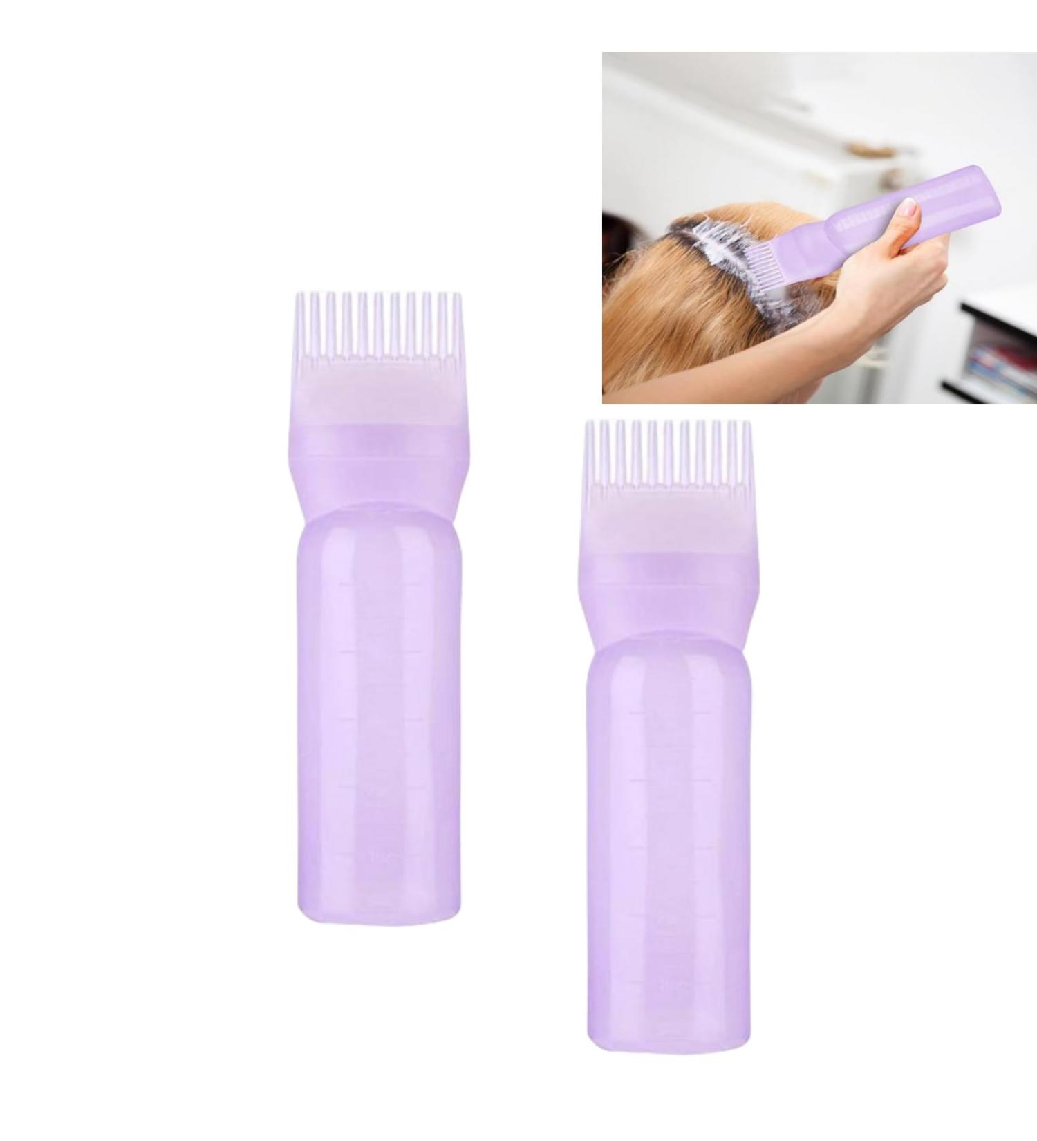 Root Comb Applicator Bottle Hair Dye Applicator Brush Portable Hair Oil Applicator Bottle Squeeze Bottle Applicator Brush For Hair Dye Home Salon Purple*2pcs - Buy Online on GoSupps.com