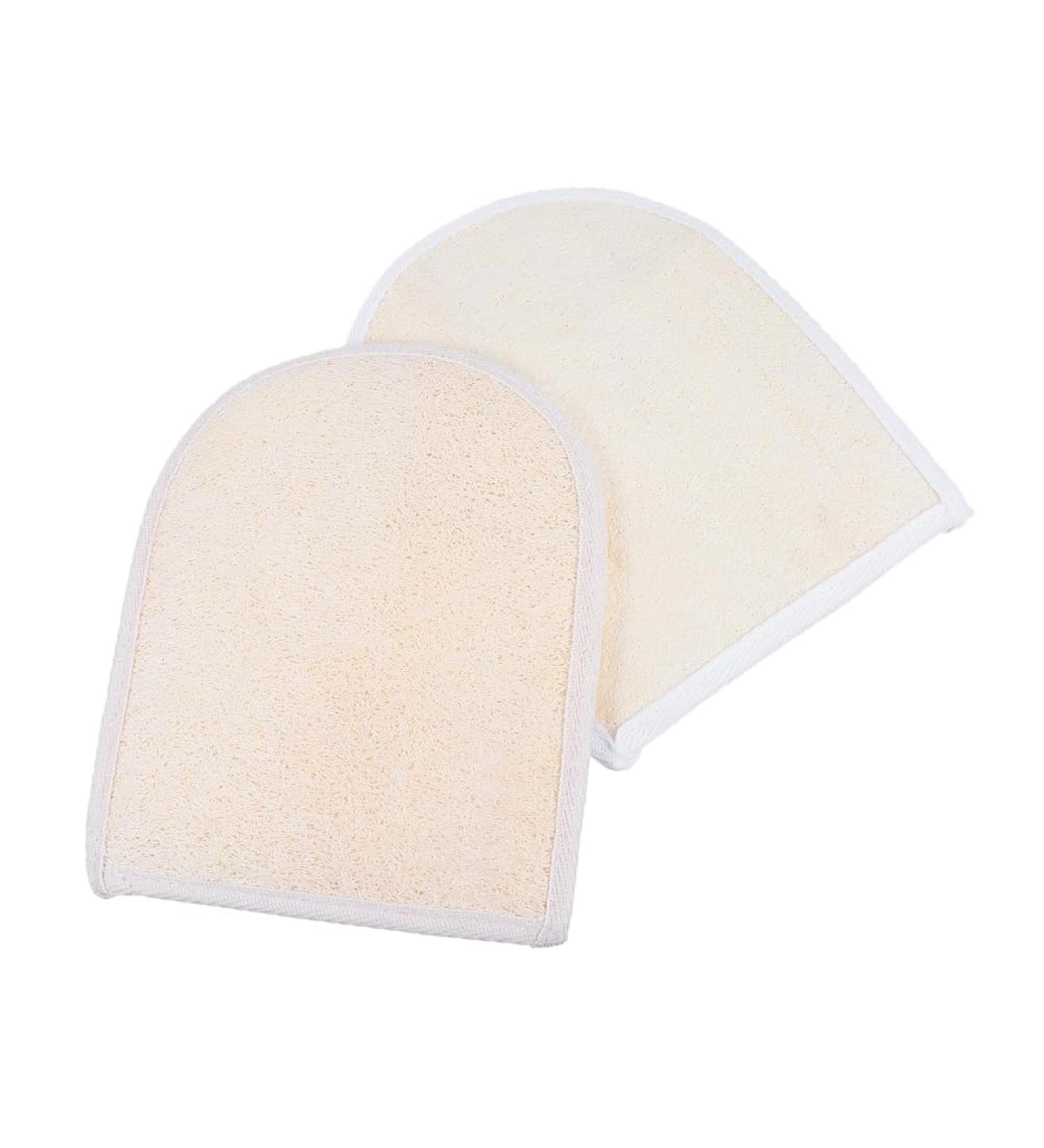 Organic Exfoliating Loofah Mitt Shower & Bath Body Scrubber Glove Natural & Rejuvenating Spa Experience - Buy Online on GoSupps.com