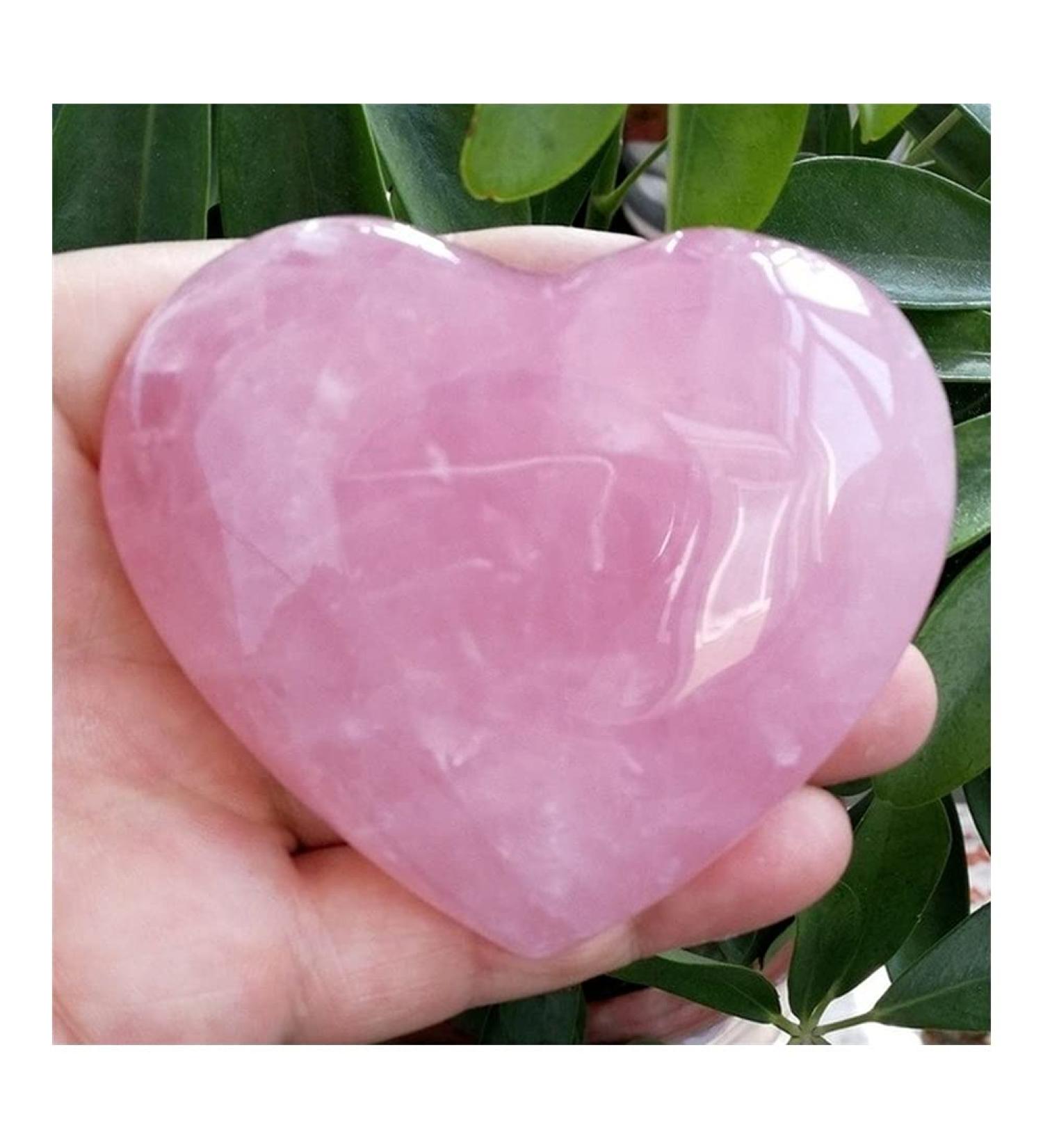 JUKUCKV Rose Quartz Heart Stone - Natural Pink Crystal for Spiritual Support | International Shipping Available - Buy Online on GoSupps.com