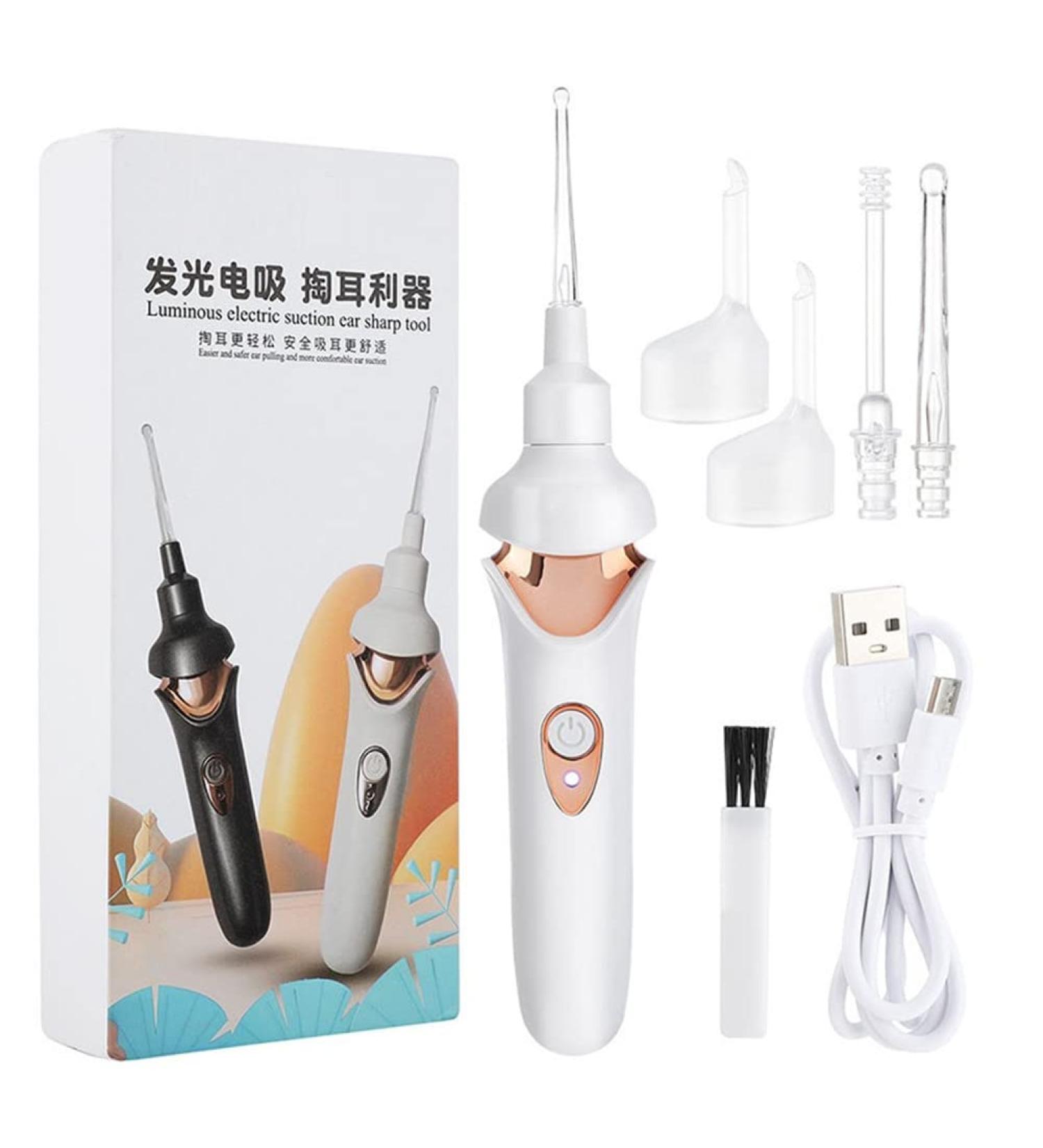 Electric LED Ear Wax Cleaner | Rechargeable Silicone Vacuum Ear Scoop Tool - Buy Online on GoSupps.com