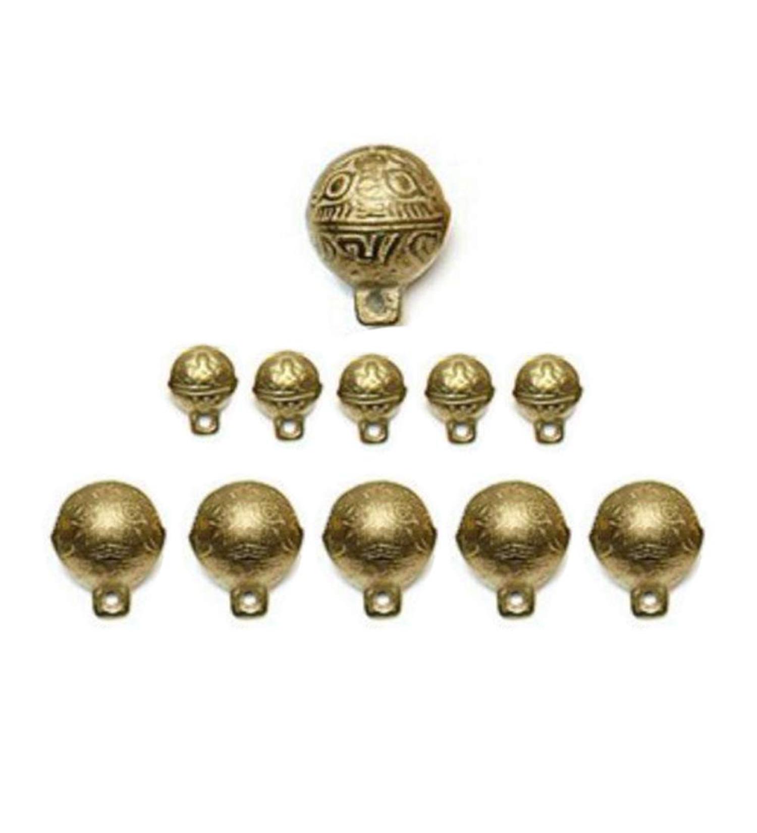 zosenda Extra Loud Cat & Dog Bell 11 Pcs Brass Dog Collar Bell Set Pet Tracker Retro Style Anti-Lost Location Bell for Cat Dog Collar Decoration Training Walking Hiking Hunting (Assorted Sizes) - Buy Online on GoSupps.com