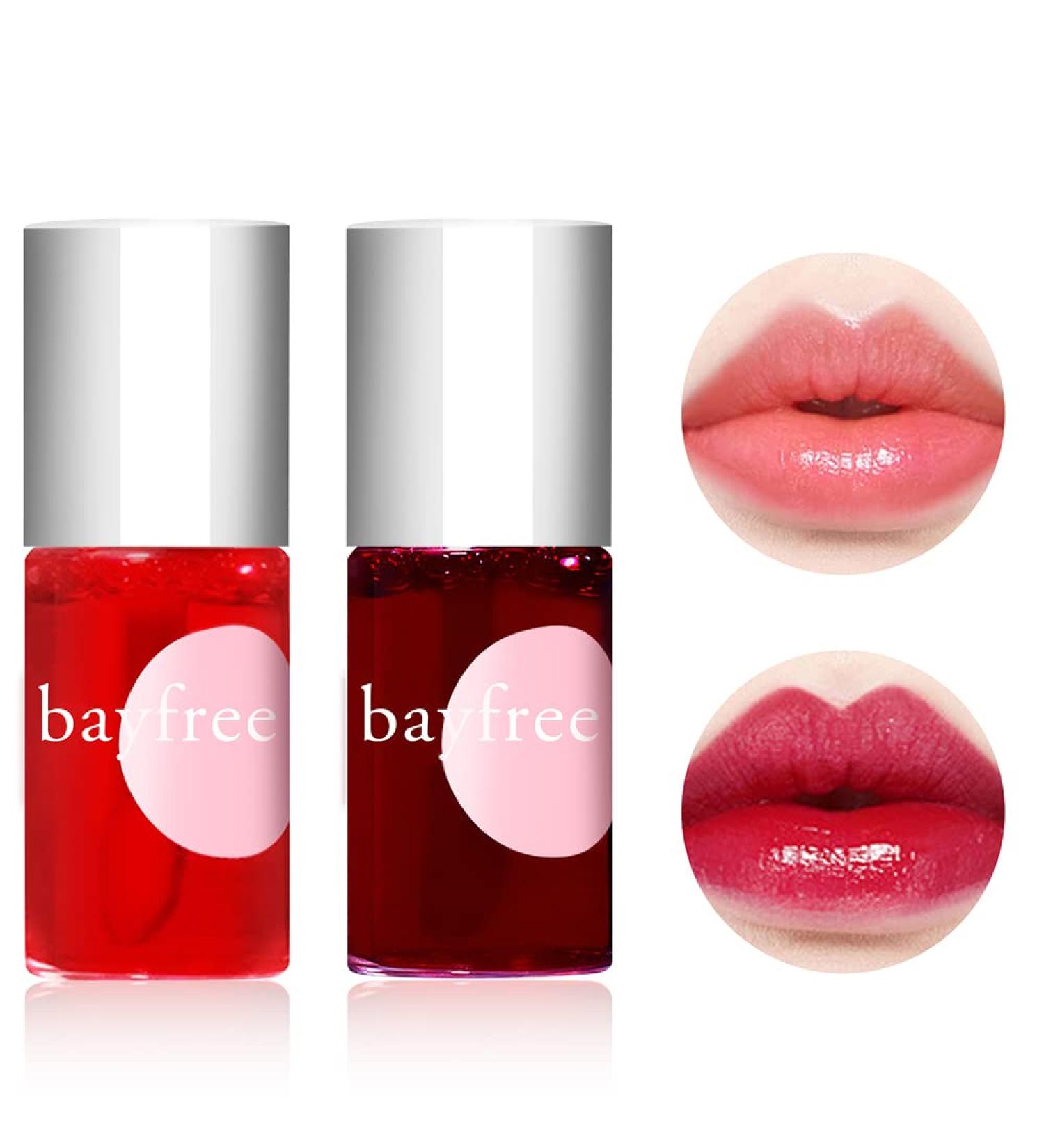 2 Colors Lip Tint Stain Set - Mini Liquid Lipstick Velvet Lip Tint Watery Lip Stain Plump Lip Gloss - Apple & Watermelon Shades - Natural Makeup for Cheek & Lip - Buy Online on GoSupps.com