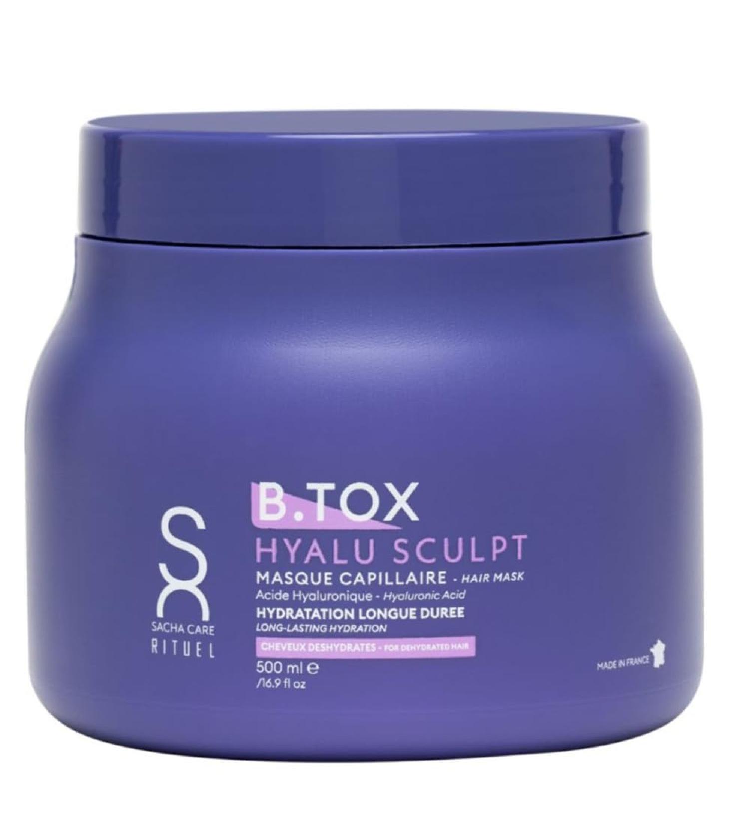 Sacha Care Hyalu Sculpt B-Tox Ritual with Hyaluronic Acid - Intensive Moisturizing Treatment for Dry Hair 500ml