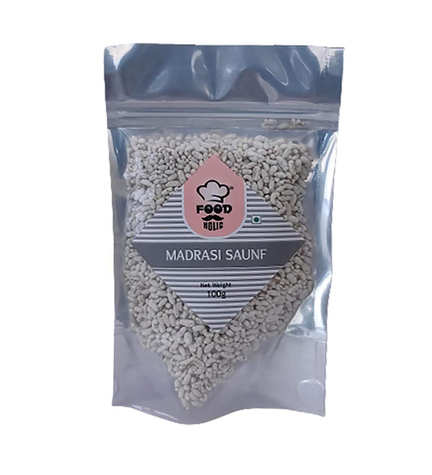 Foodholic Peppermint Mouth Freshener White Sweet Fennel Seeds Mukhwas (Madrasi Saunf) (100 Gm)_Packing May Vary - Buy Online on GoSupps.com