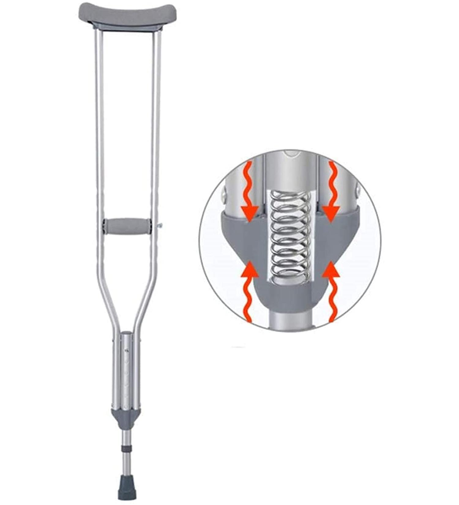 Crutches for Adults Underarm Portable Armpit Shui Elderly Lightweight Nonslip HeightAdjustable Damping Spring with Crutches Great for Travel or Work (A Loaded L) Lucky Star A Loaded Large - Buy Online on GoSupps.com