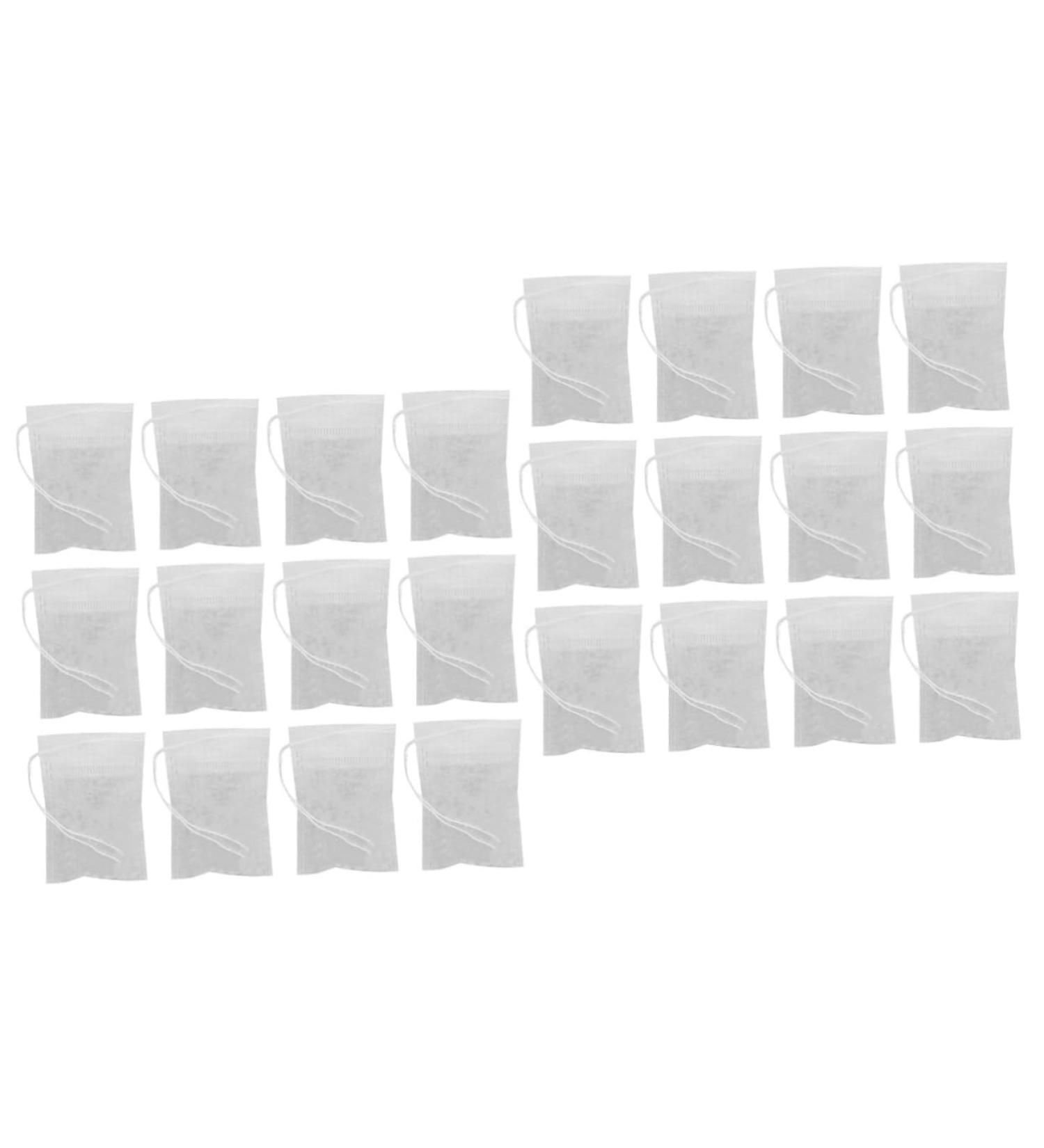 Ciieeo 200 Pcs Tea Bag Drawstring Tea Pouch Empty Tea Pouch Soup Bag Tea Infusers Bags Loose Leaves Protein 5X7CMx2pcs Whitex2pcs - Buy Online on GoSupps.com