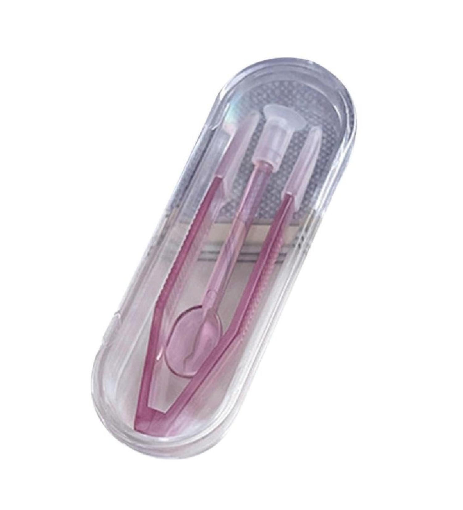 Portable Multifunctional Tool Set for Contact Lenses - Shovel & Tweezers - Perfect for Home Use - Purple Color - Buy Online on GoSupps.com