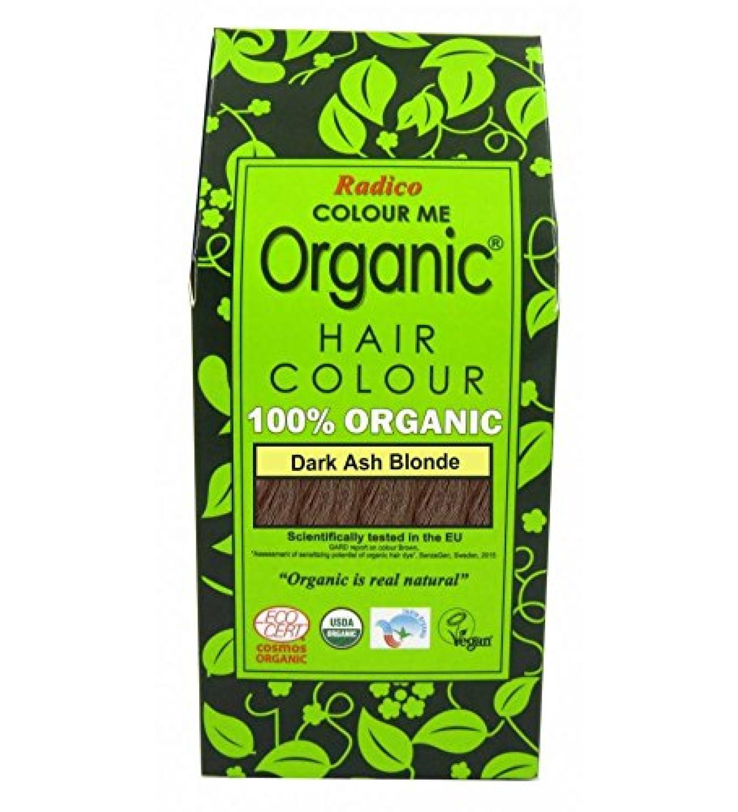 RADICO - 100% natural hair color - Dark ash blonde - covers gray hair - protects and nourishes - certified by Ecocert - 100 g