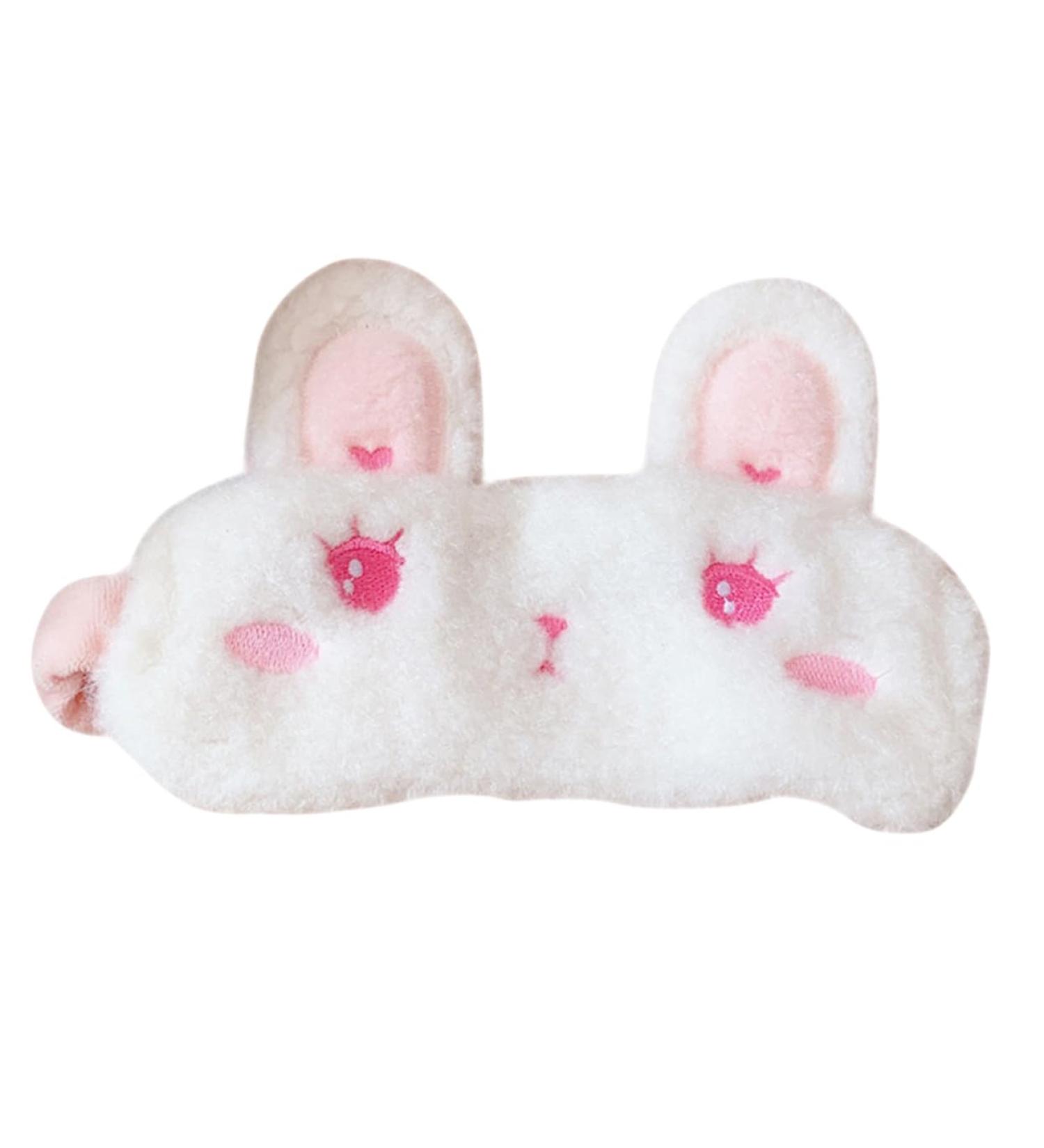 Healifty Bunny Ears Silk Eye Mask - Girl Stuffed Animals Sleeping Mask - Plush Material Blackout Eye Cover - Portable Fluffy Sleeping Mask - White 01 - Buy Online on GoSupps.com